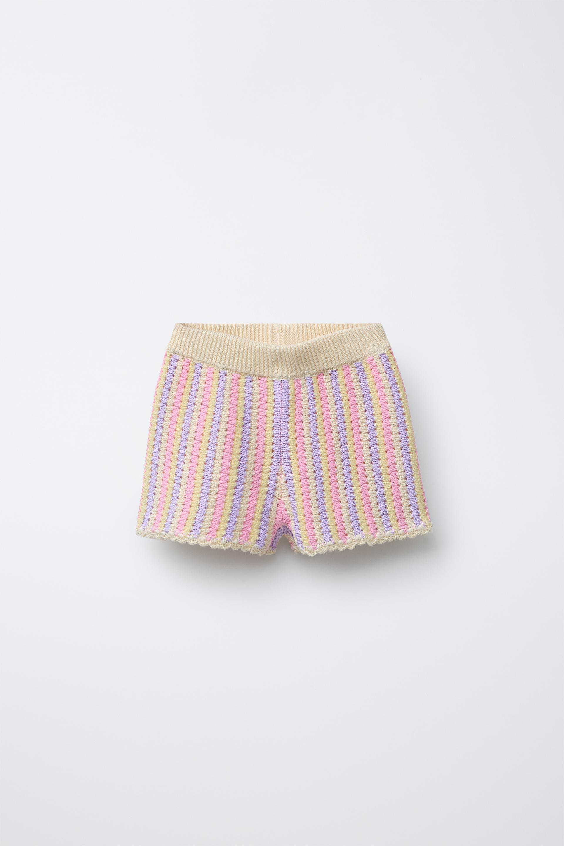STRIPED KNIT SHORTS by ZARA