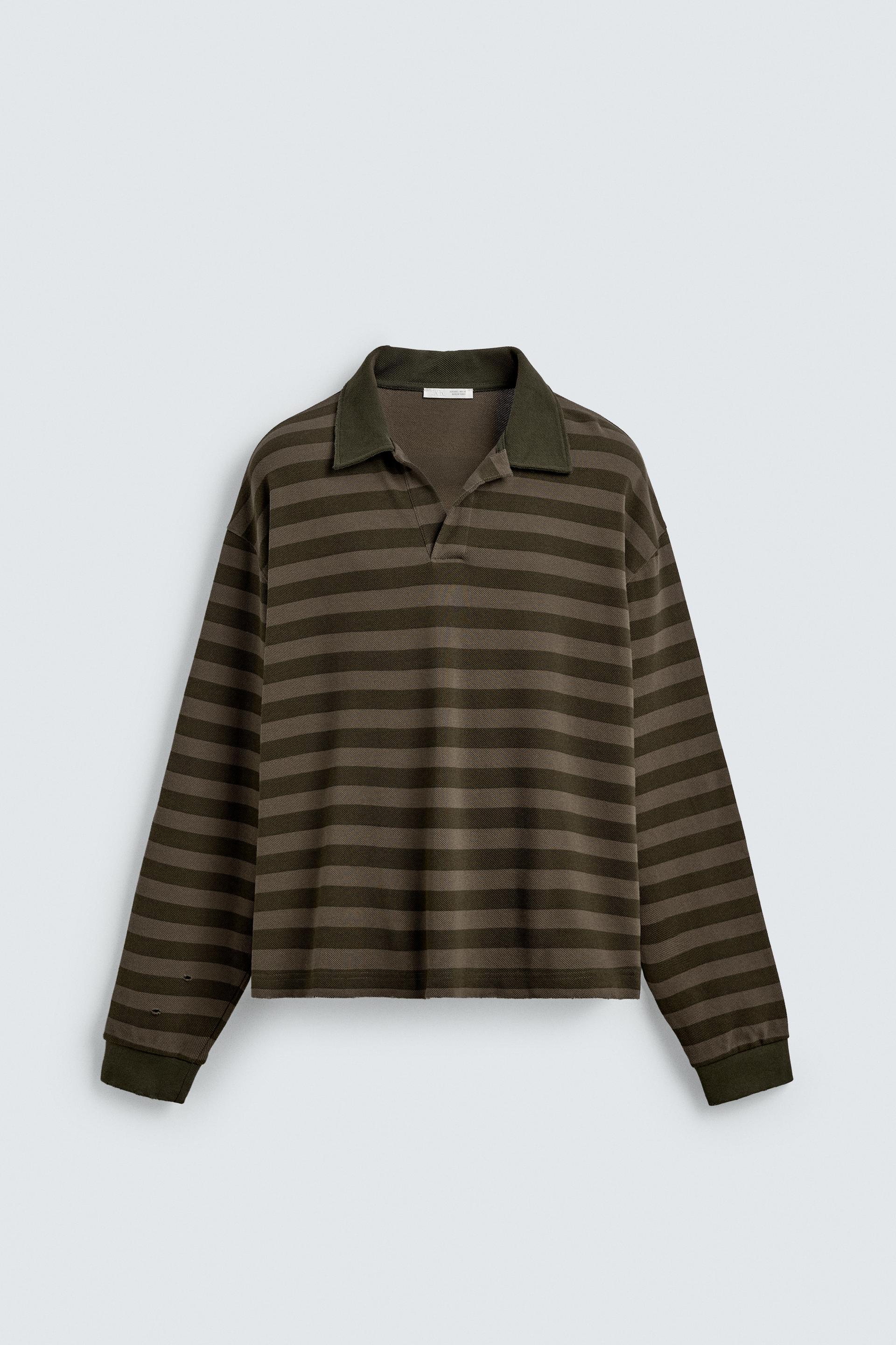 STRIPED PIQUÉ POLO SHIRT by ZARA