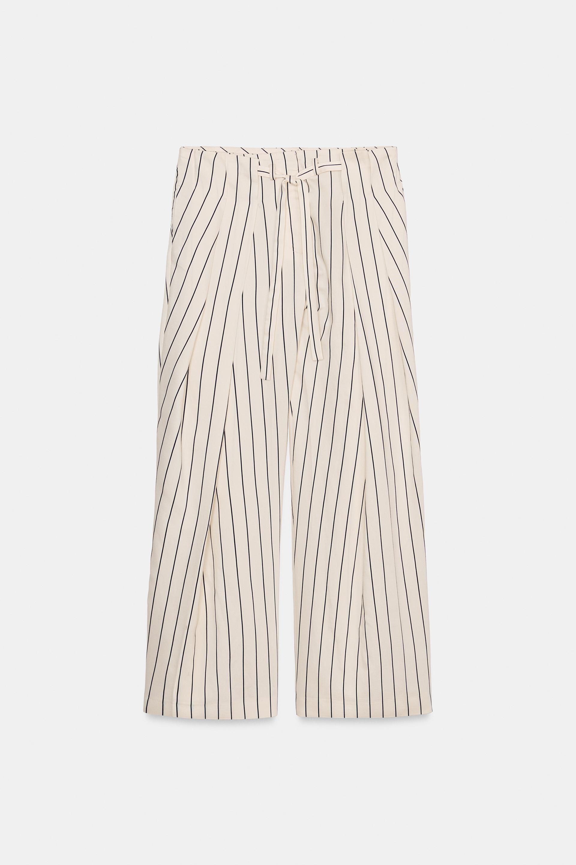 STRIPED PLEATED PANTS ZW COLLECTION by ZARA