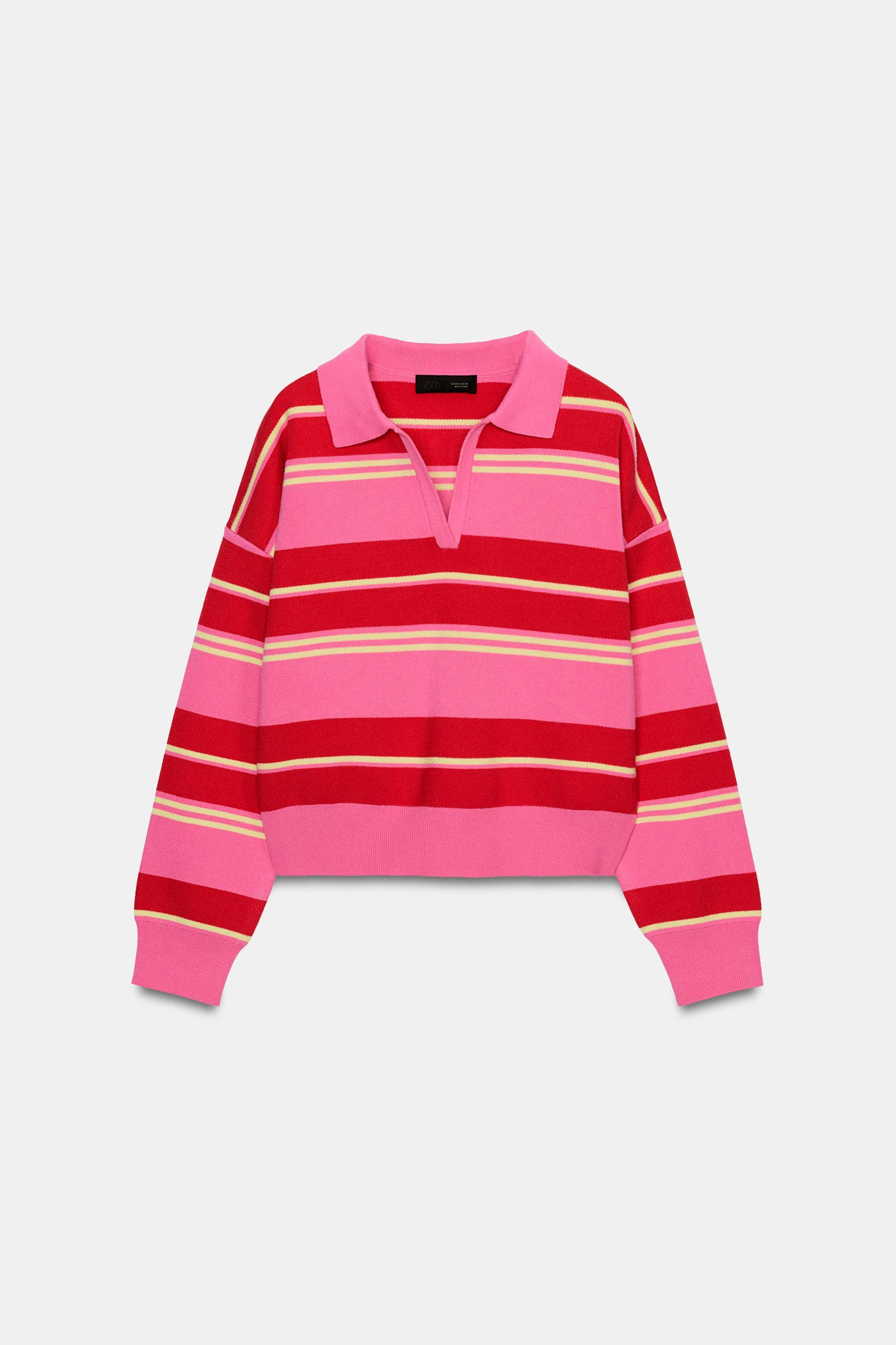 STRIPED POLO SWEATER by ZARA