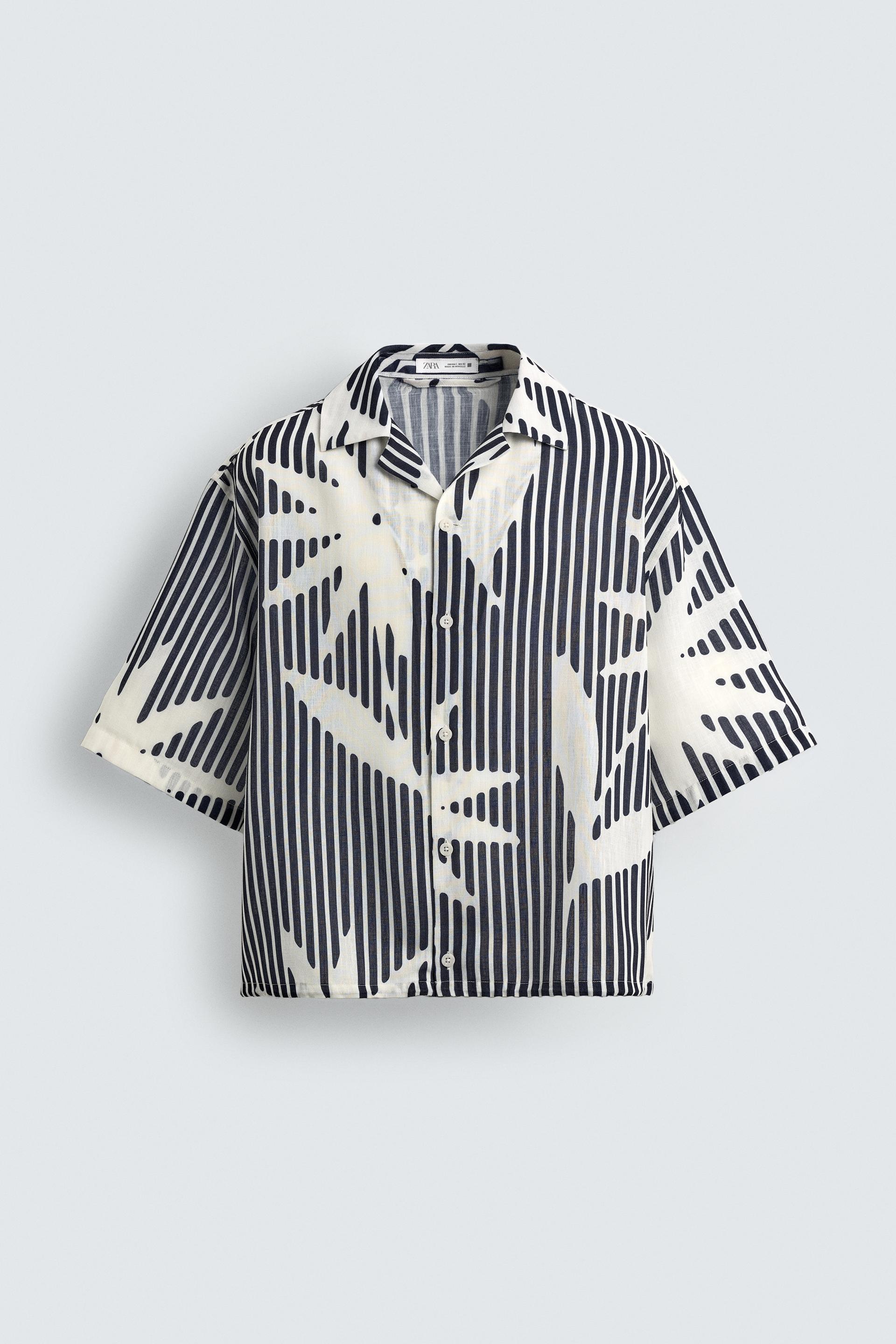 STRIPED PRINT BOXY FIT SHIRT by ZARA