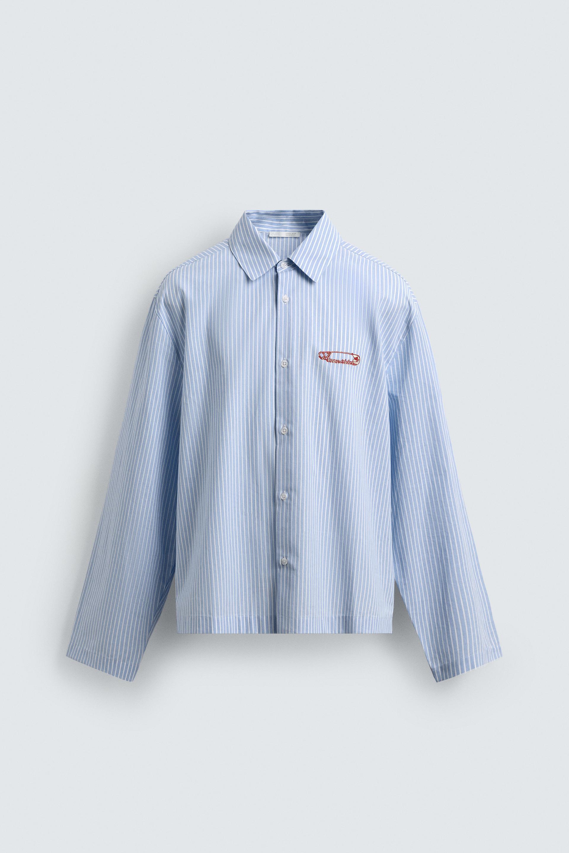 STRIPED PRINT TEXT SHIRT by ZARA