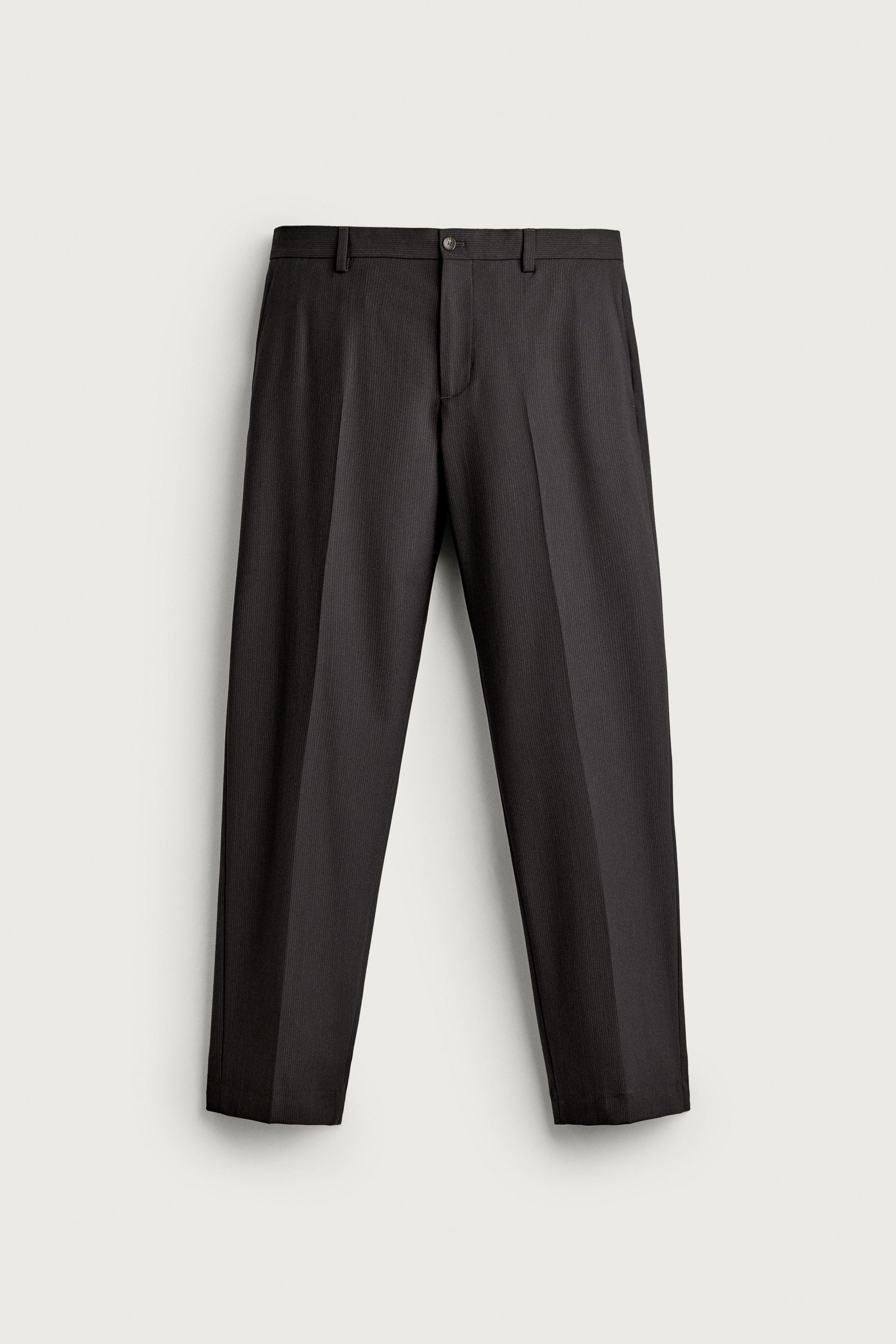 STRIPED REGULAR FIT SUIT PANTS by ZARA