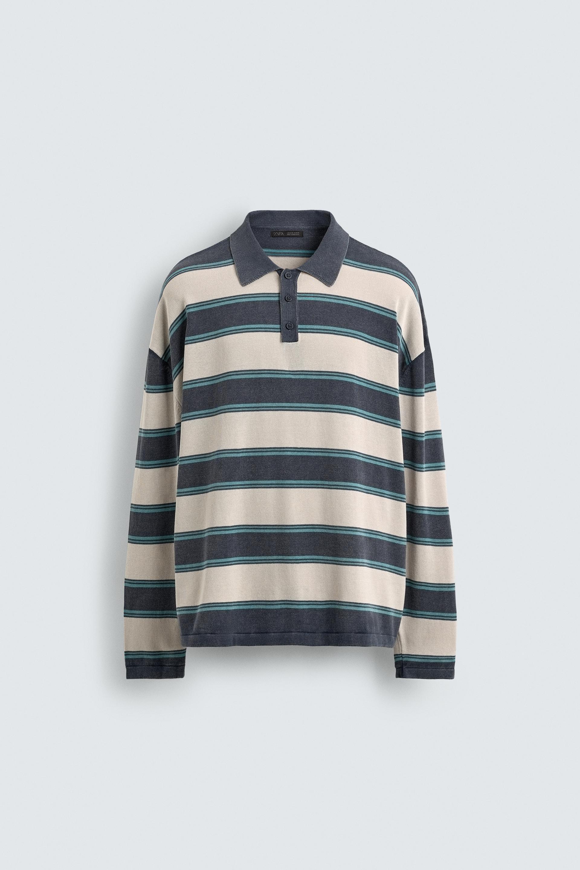 STRIPED RELAXED FIT KNIT POLO by ZARA