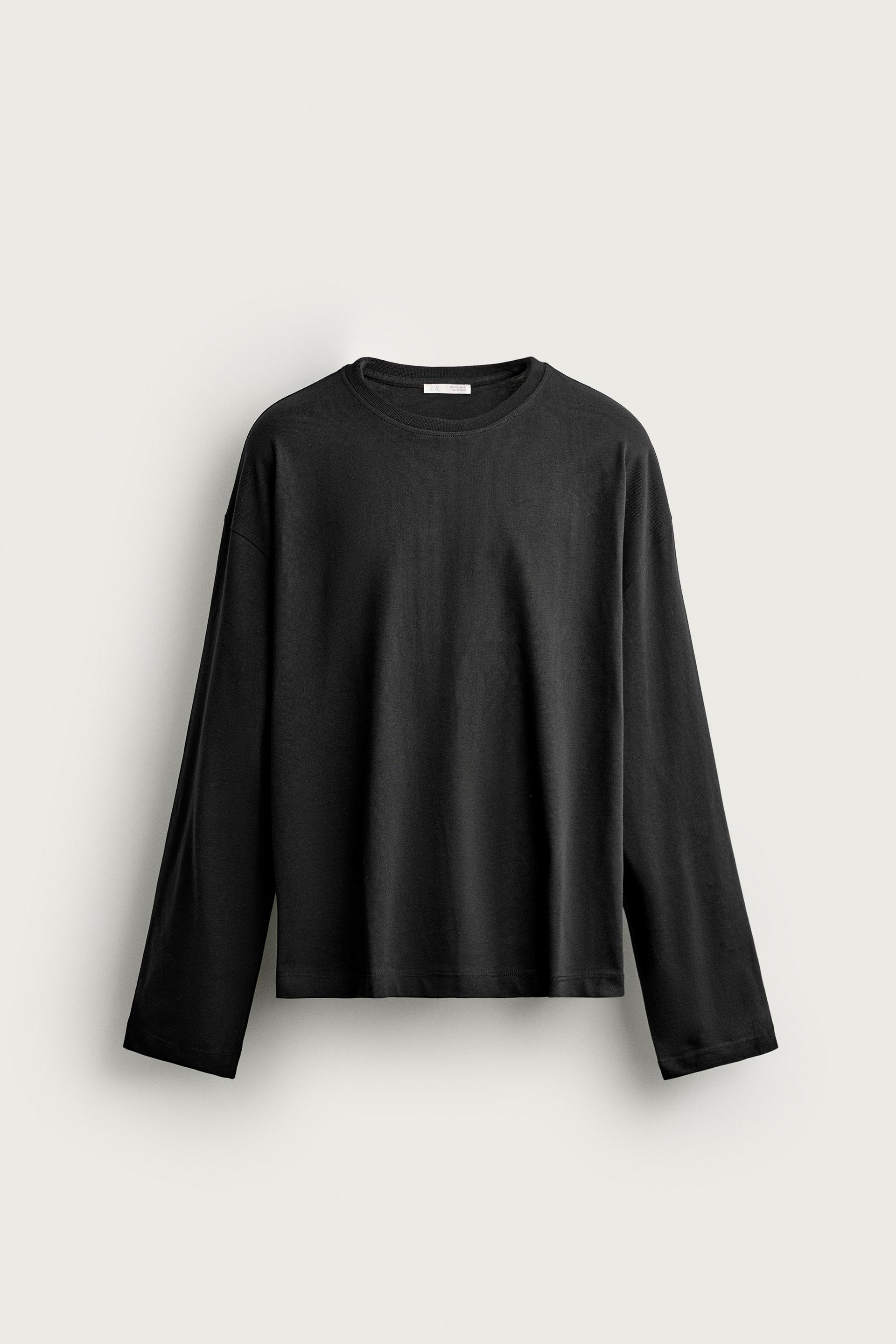 STRIPED RELAXED FIT LONG SLEEVE T-SHIRT by ZARA