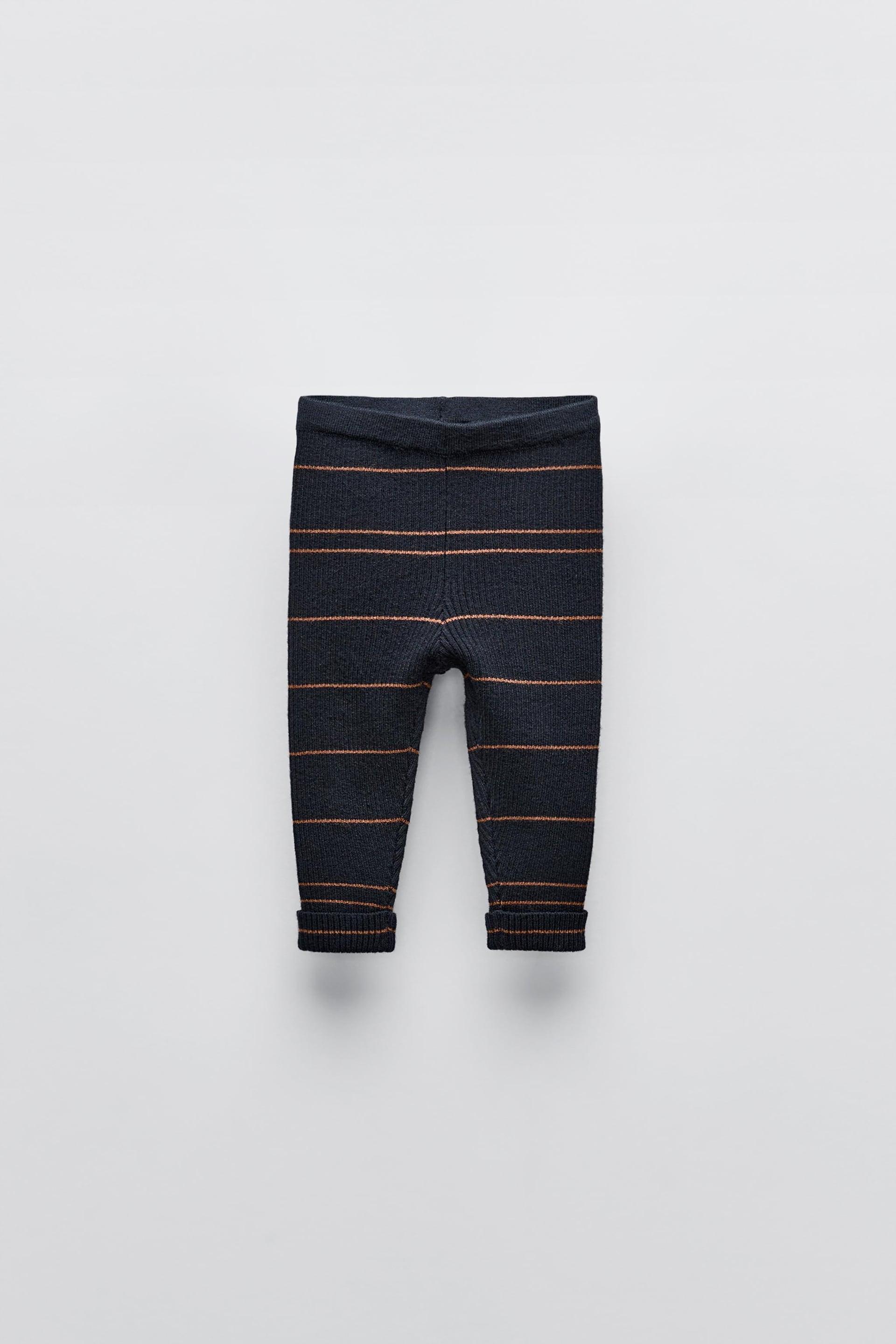 STRIPED RIBBED LEGGINGS by ZARA