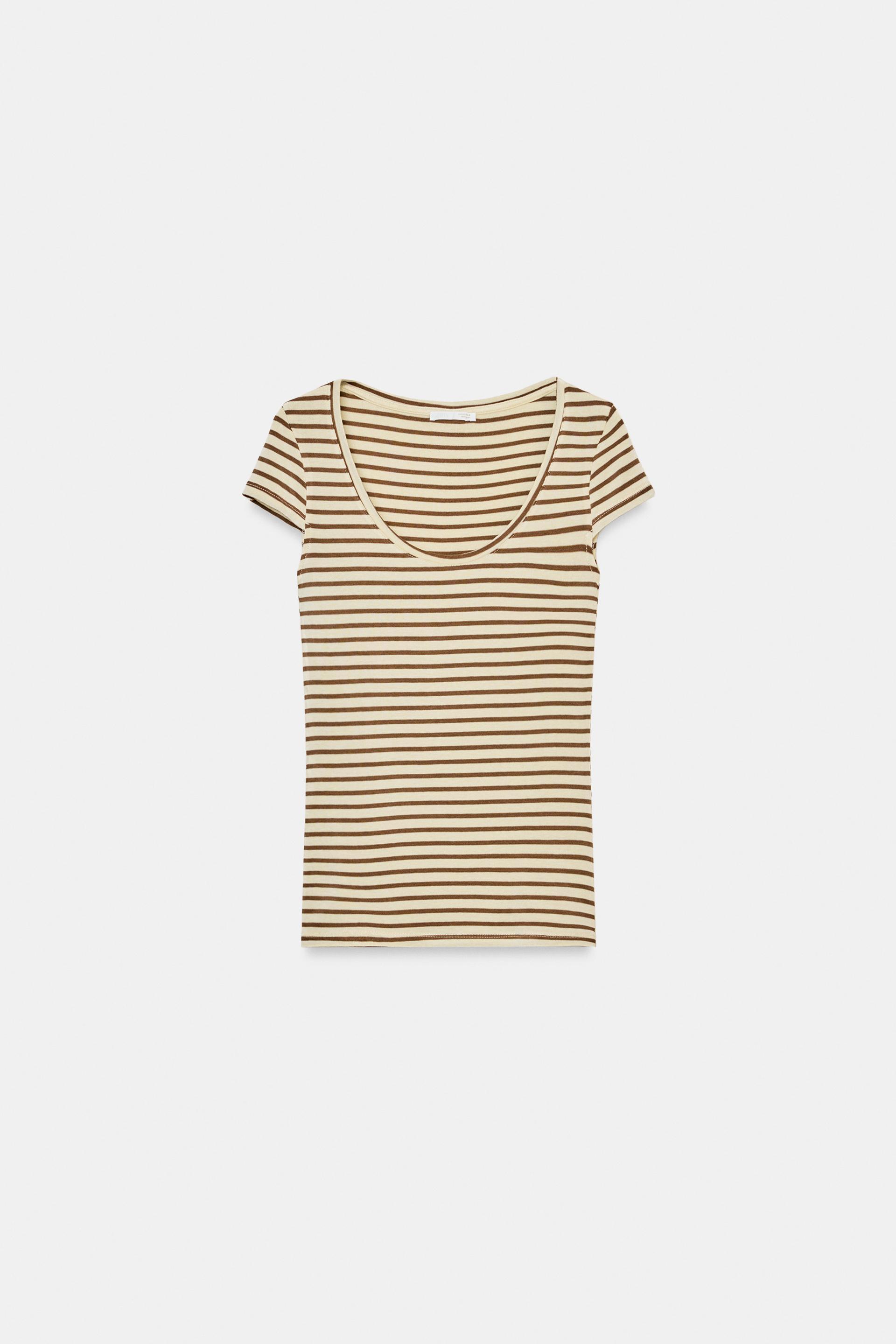 STRIPED SHORT SLEEVE T-SHIRT by ZARA