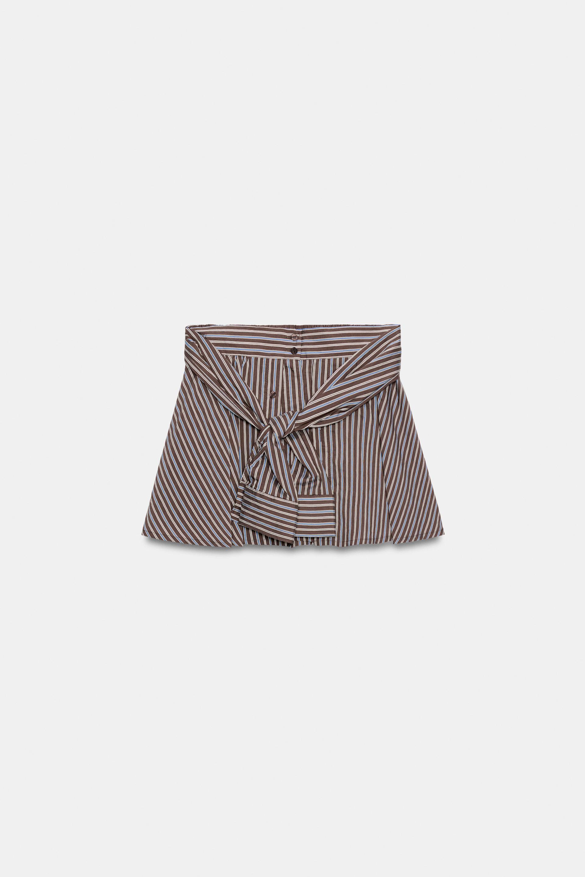 STRIPED SHORTS WITH TIE by ZARA