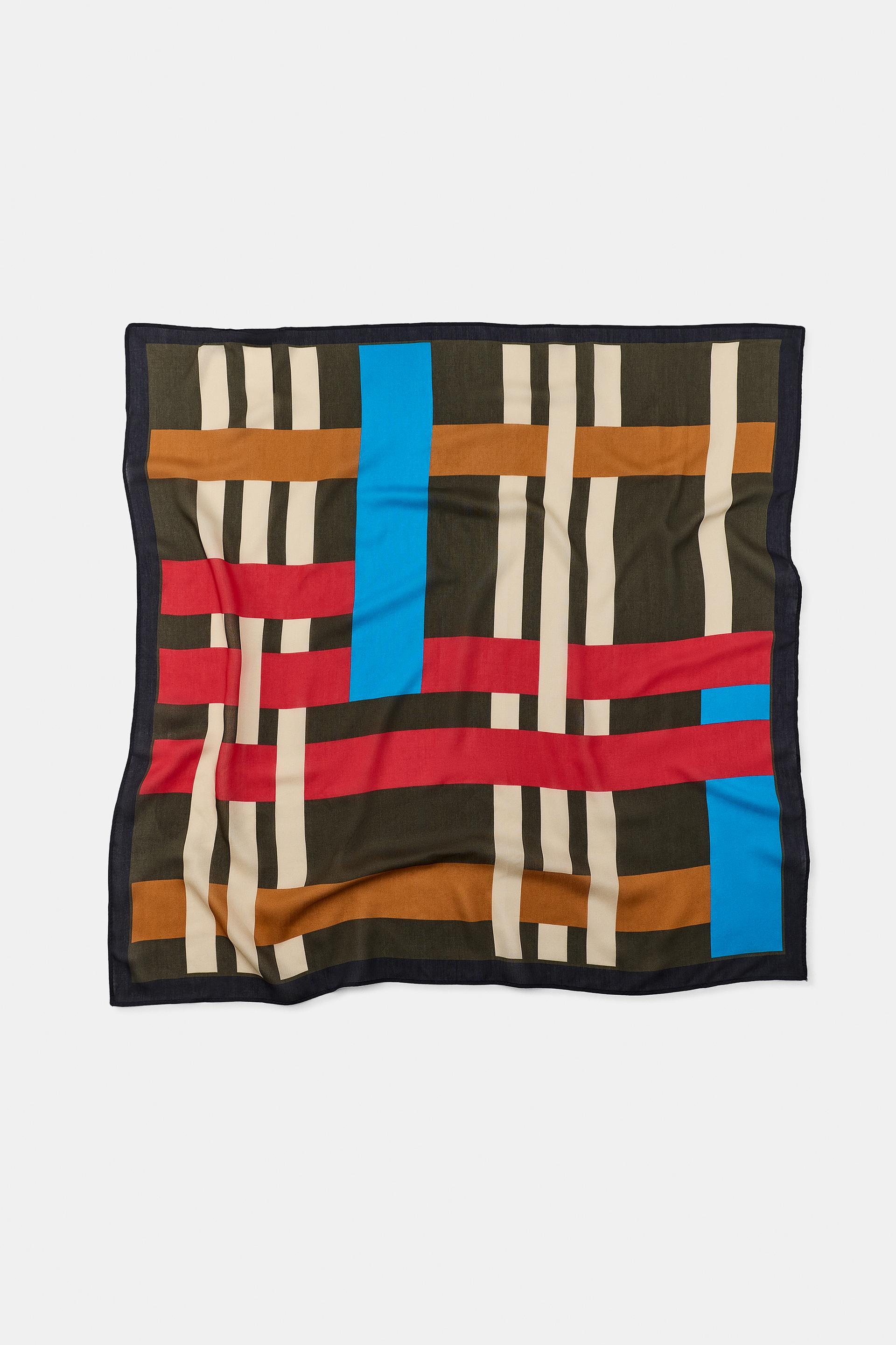 STRIPED SILK BLEND SCARF by ZARA