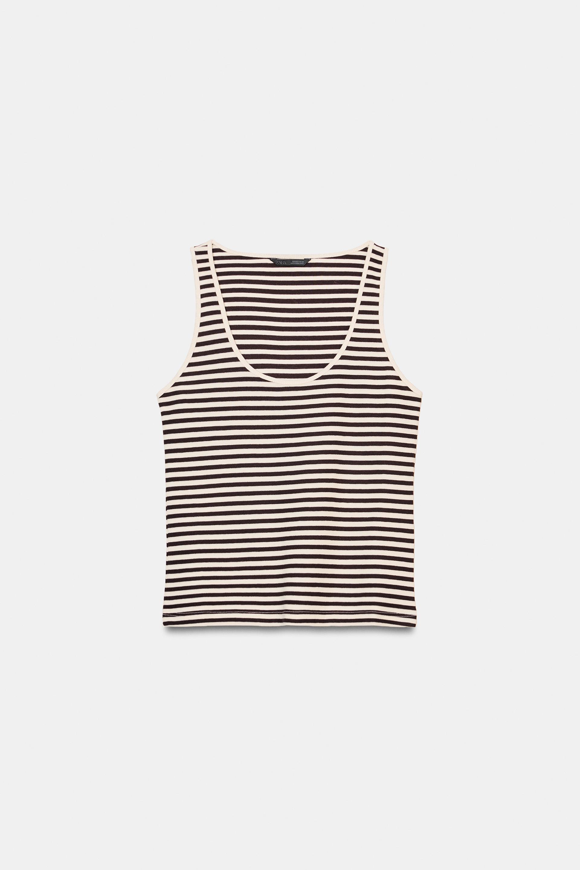 STRIPED SLEEVELESS TOP by ZARA