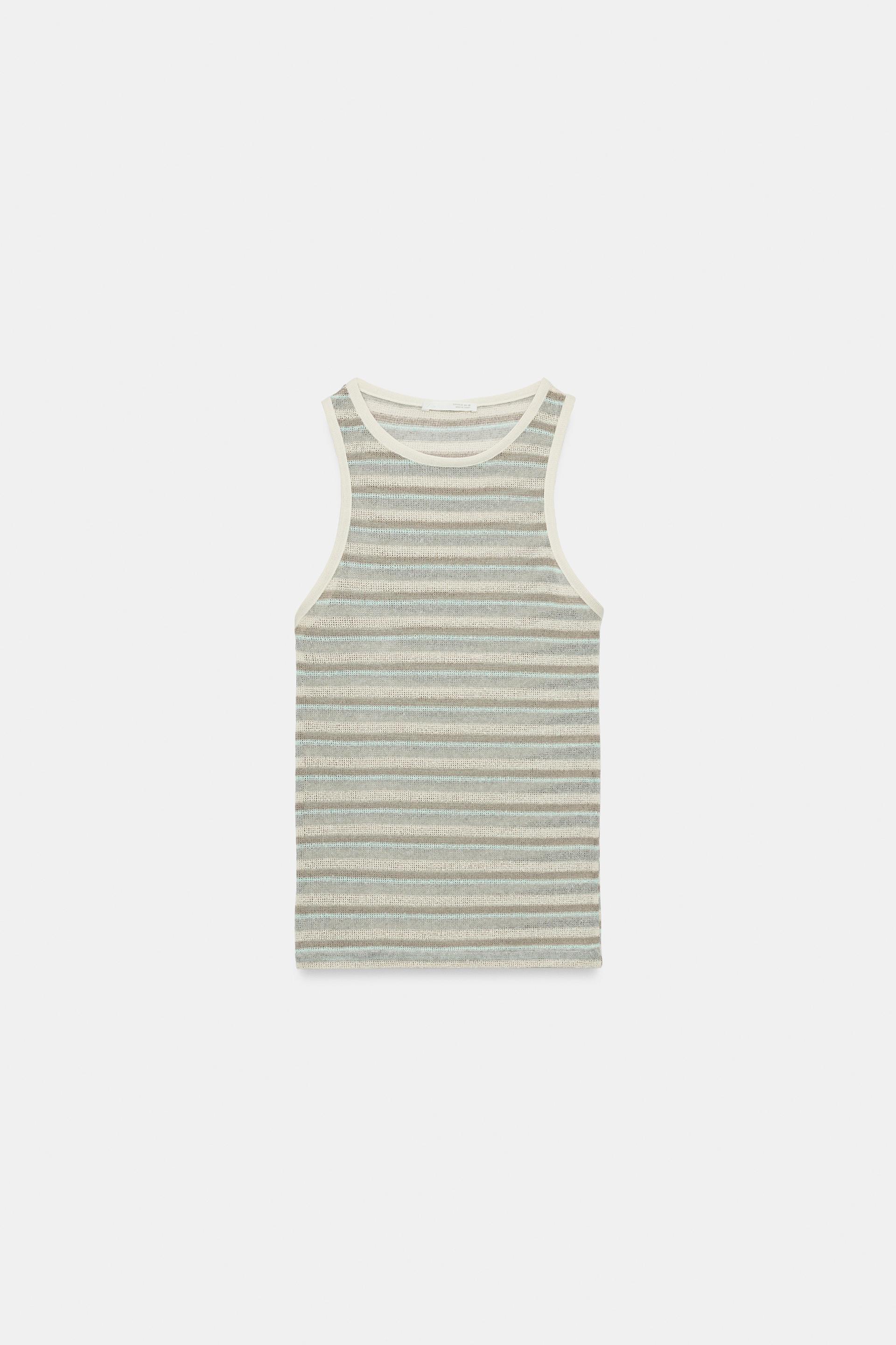 STRIPED SLEEVELESS TOP by ZARA