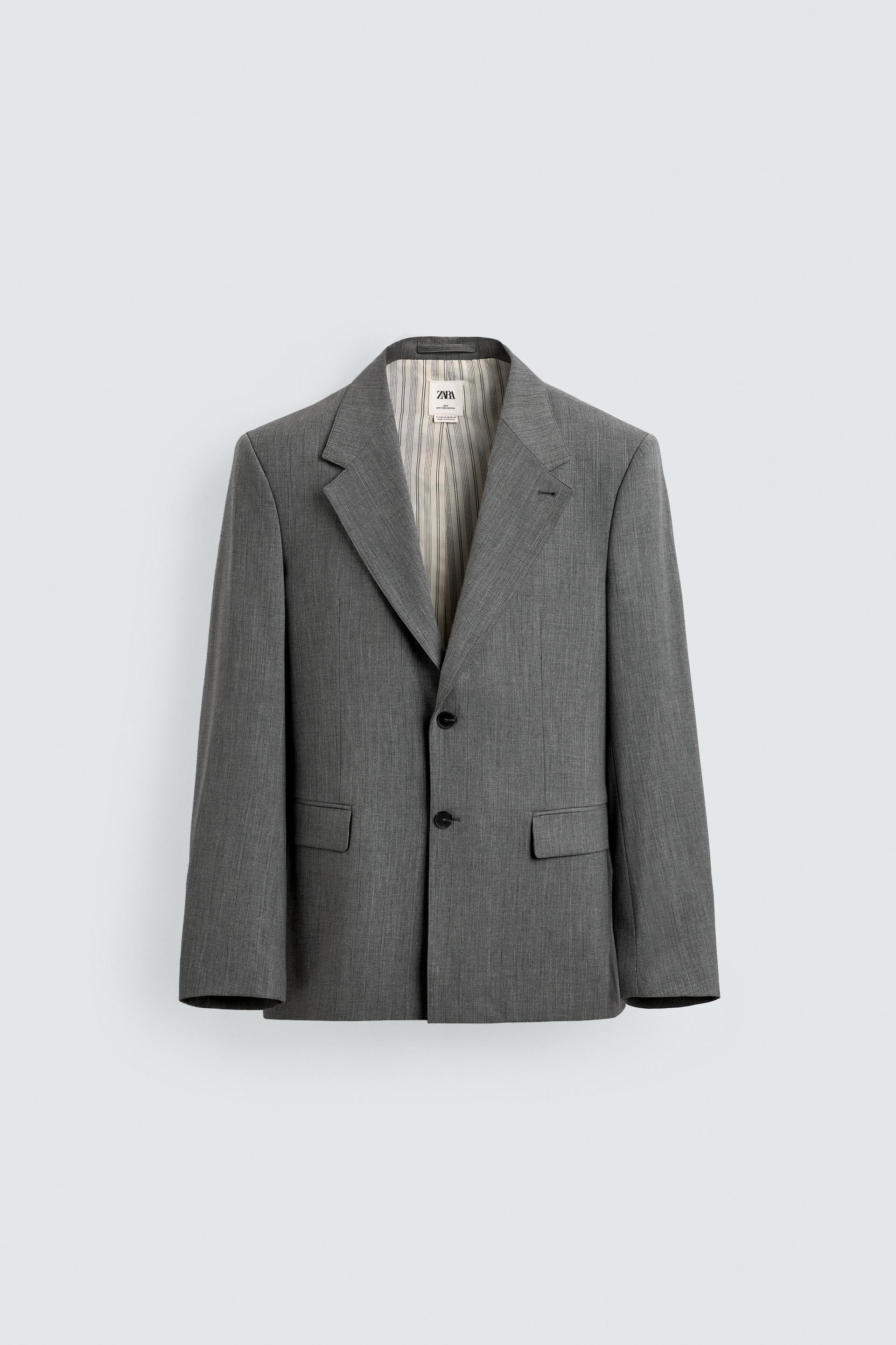 STRIPED TEXTURED SUIT JACKET by ZARA