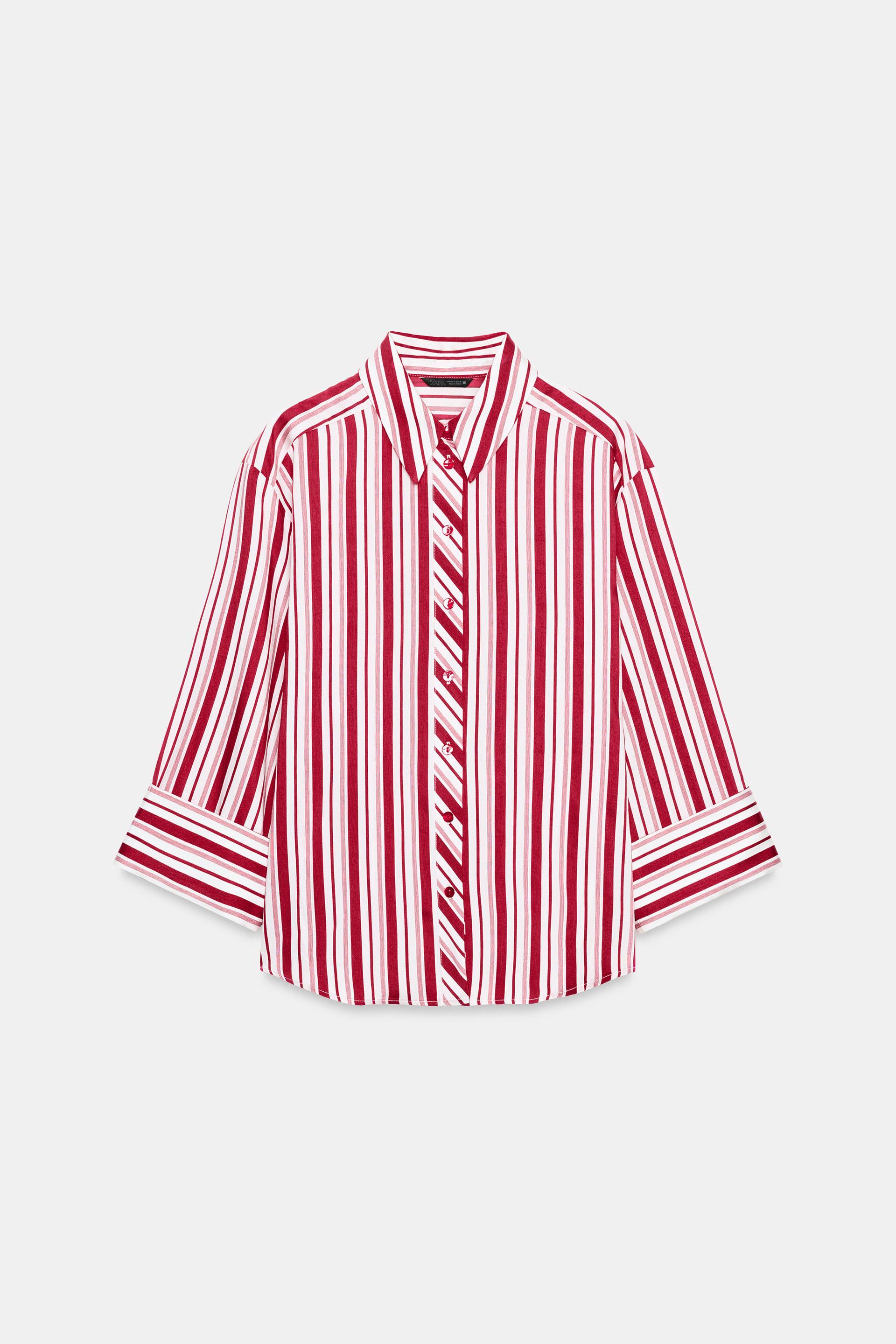 STRIPED TURN-UP SLEEVE SHIRT by ZARA