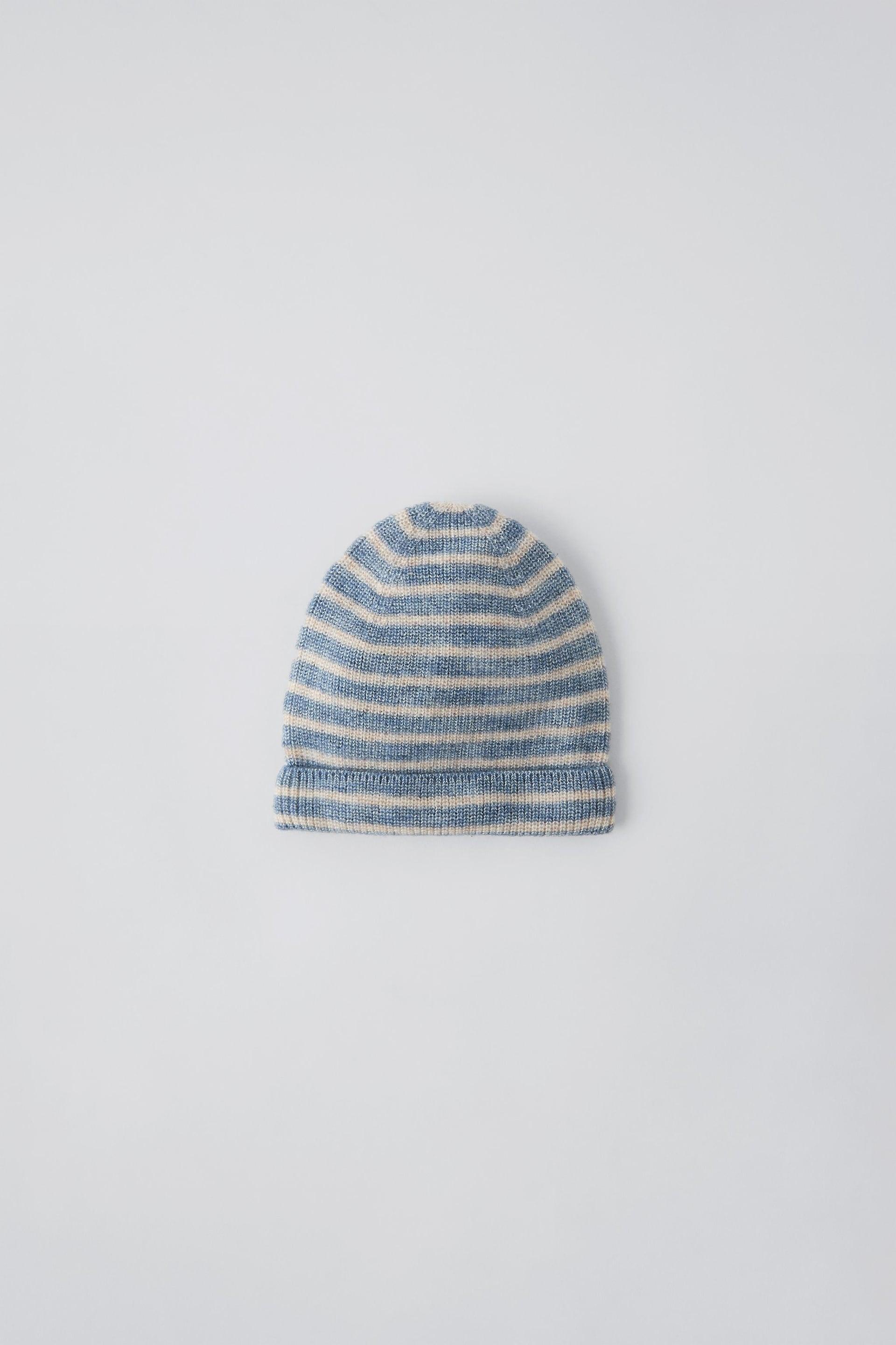 STRIPED WOOL AND CASHMERE HAT by ZARA