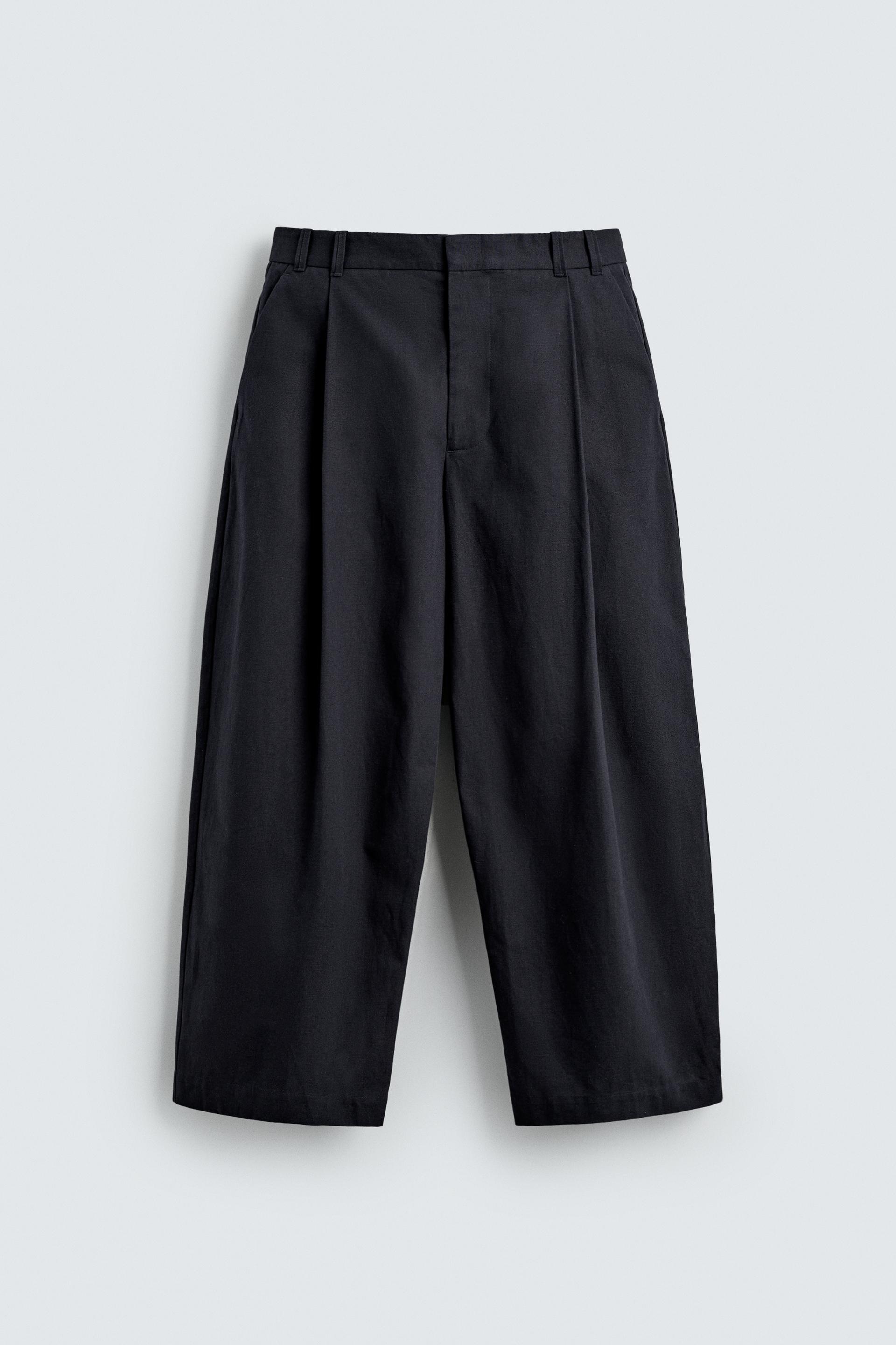 STRUCTURED COTTON - LINEN PANTS by ZARA