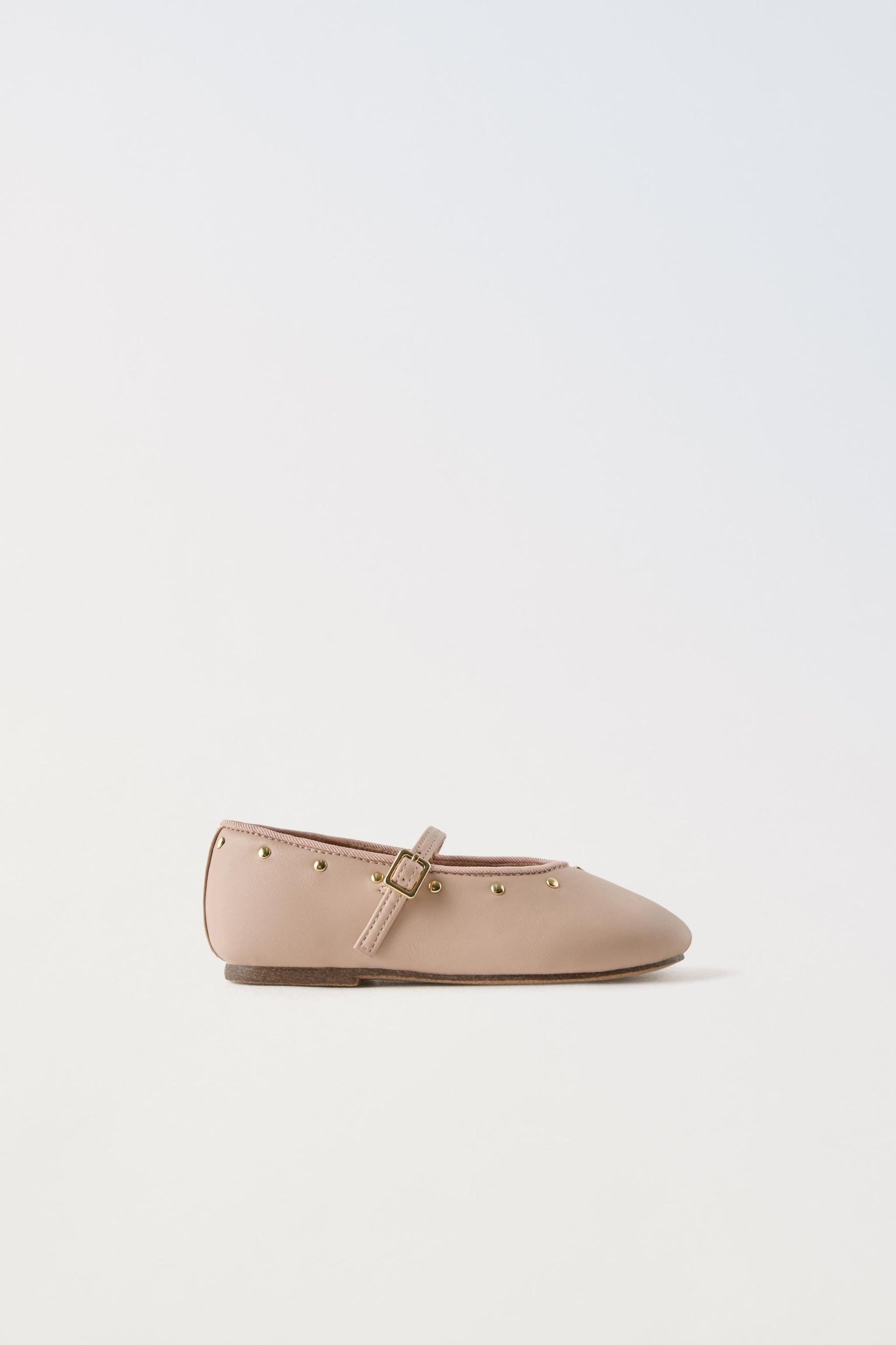 STUDDED BALLET FLATS by ZARA