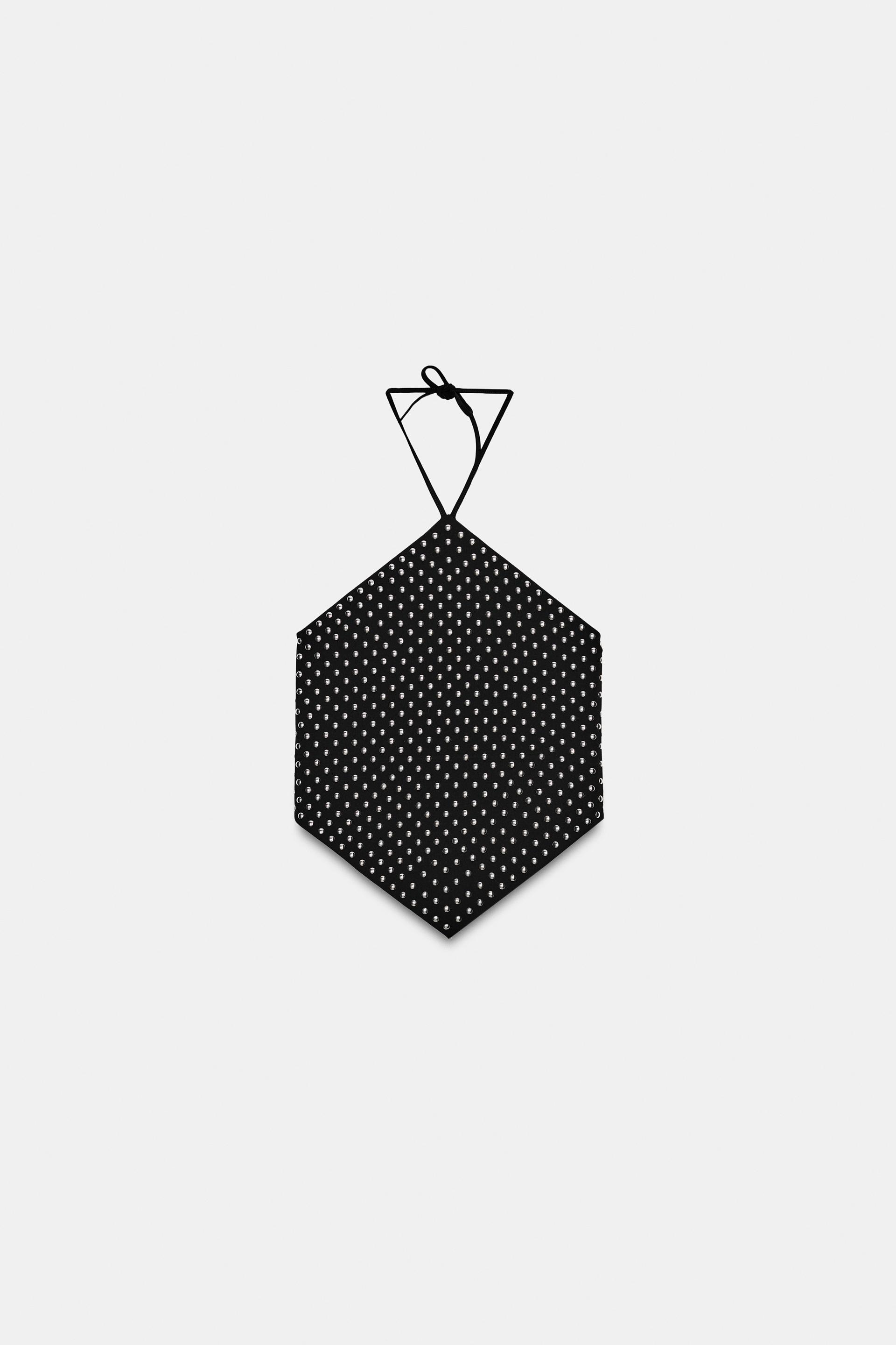 STUDDED HALTER TOP by ZARA