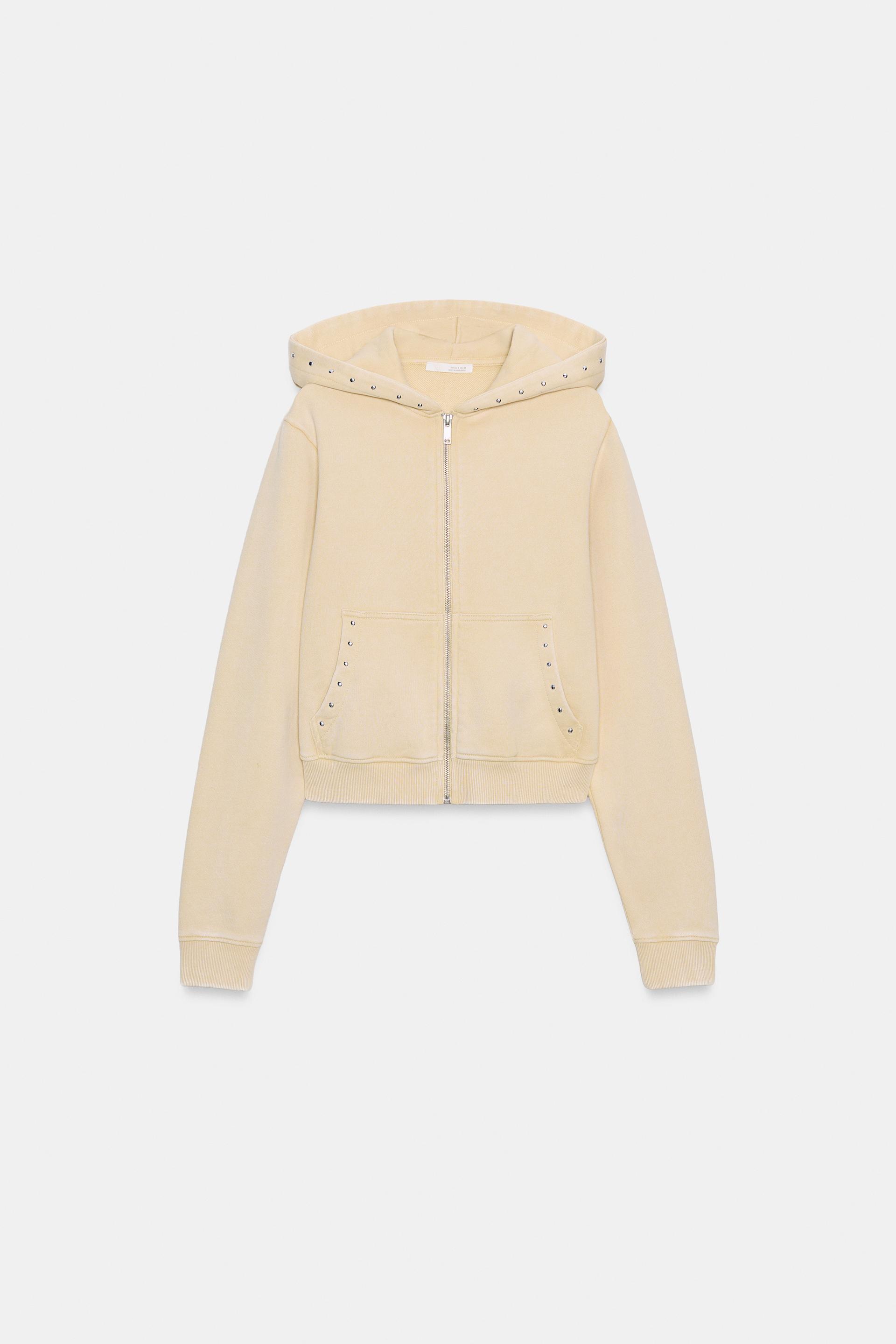 STUDDED HOODIE SWEAT-SHIRT by ZARA