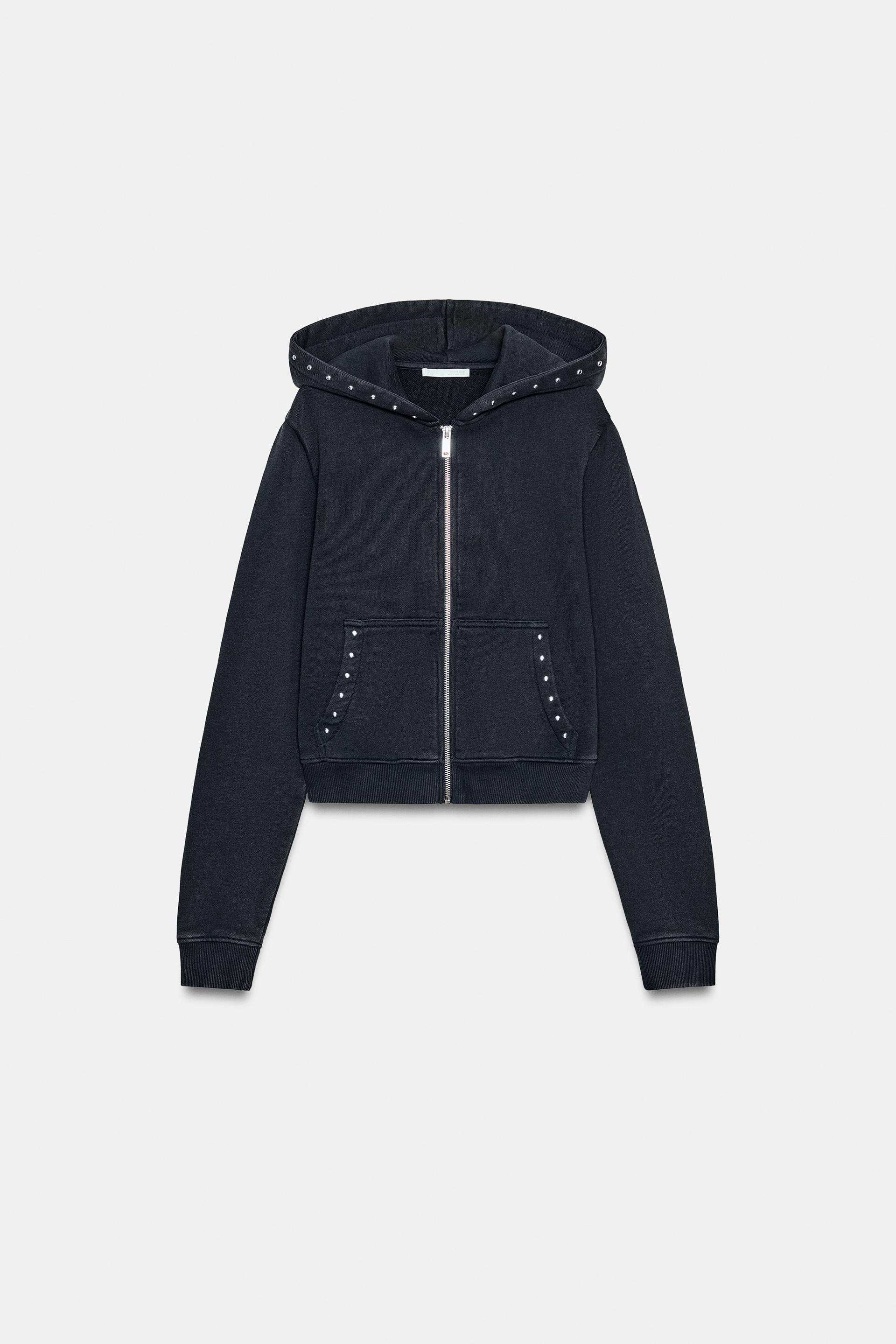 STUDDED HOODIE SWEAT-SHIRT by ZARA