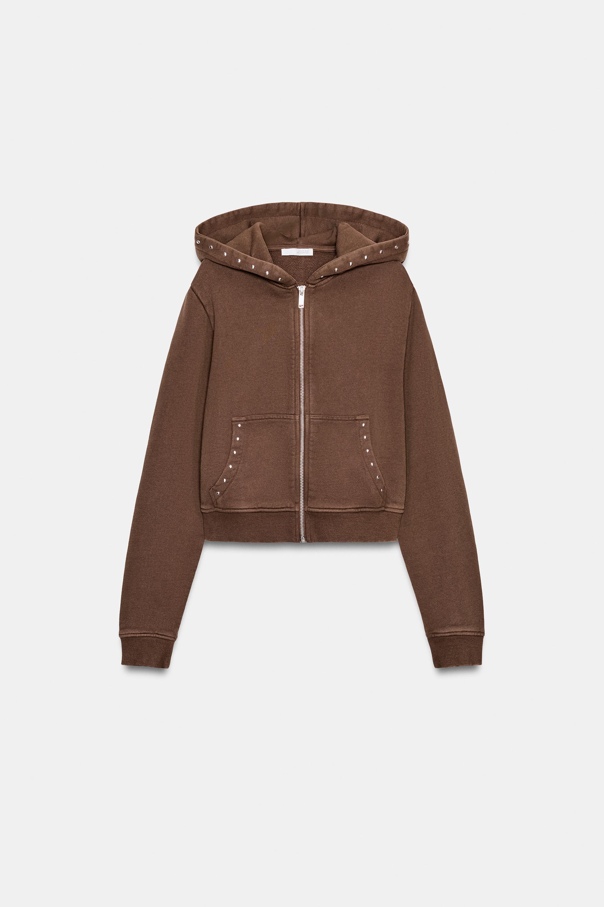 STUDDED HOODIE SWEAT-SHIRT by ZARA