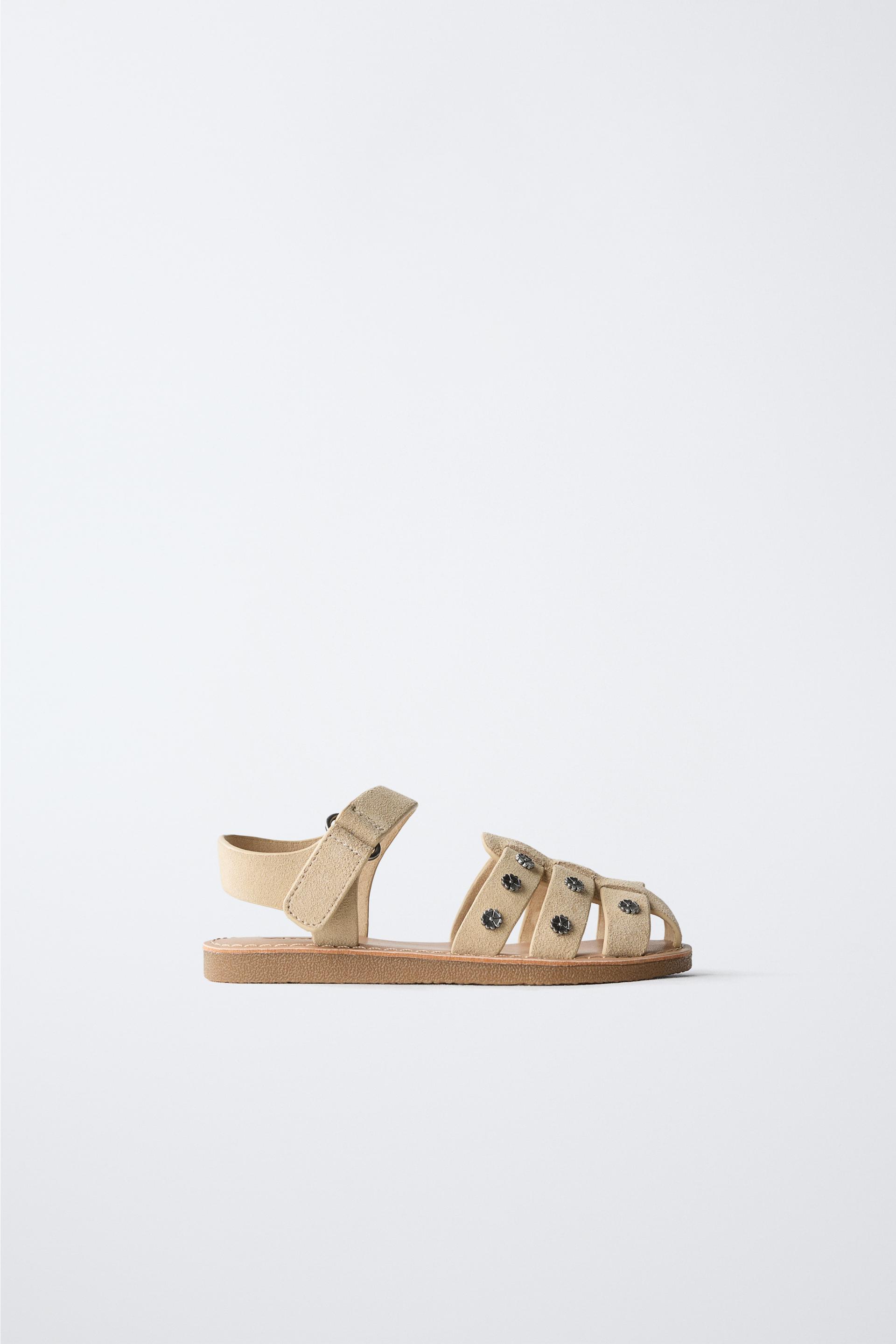 STUDDED LEATHER FISHERMAN SANDALS by ZARA