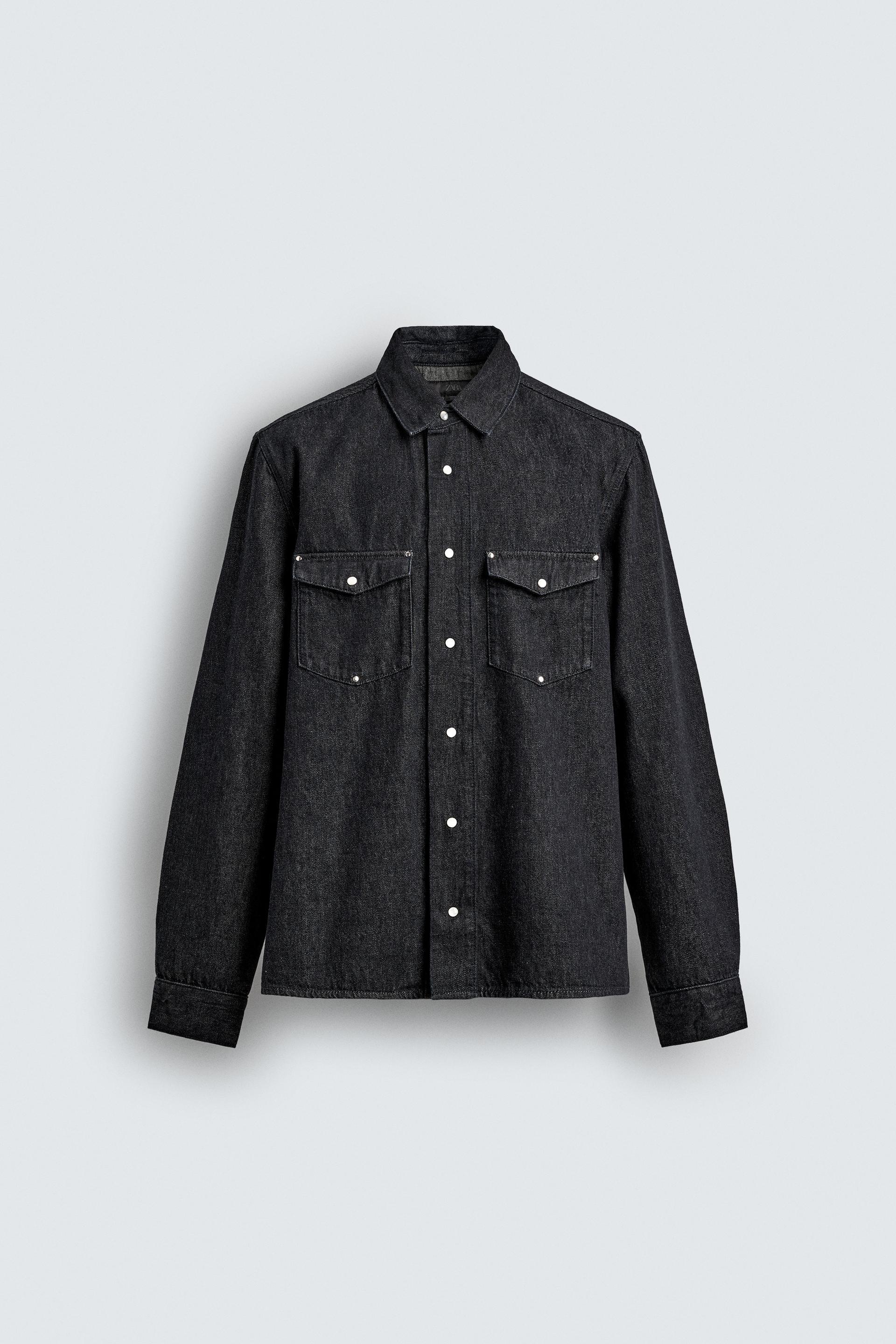 STUDDED WESTERN DENIM SHIRT by ZARA