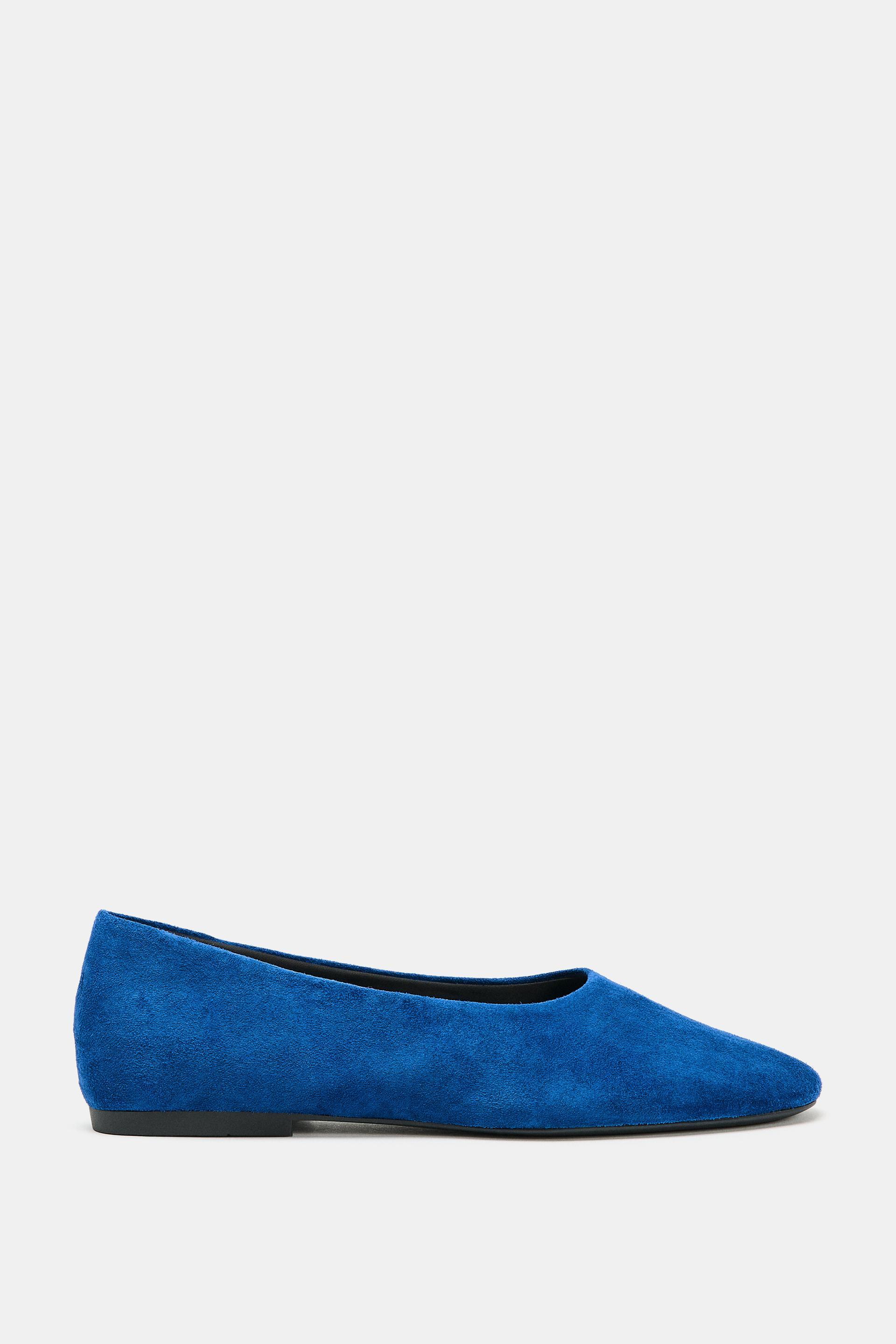 SUEDE BALLET FLATS by ZARA