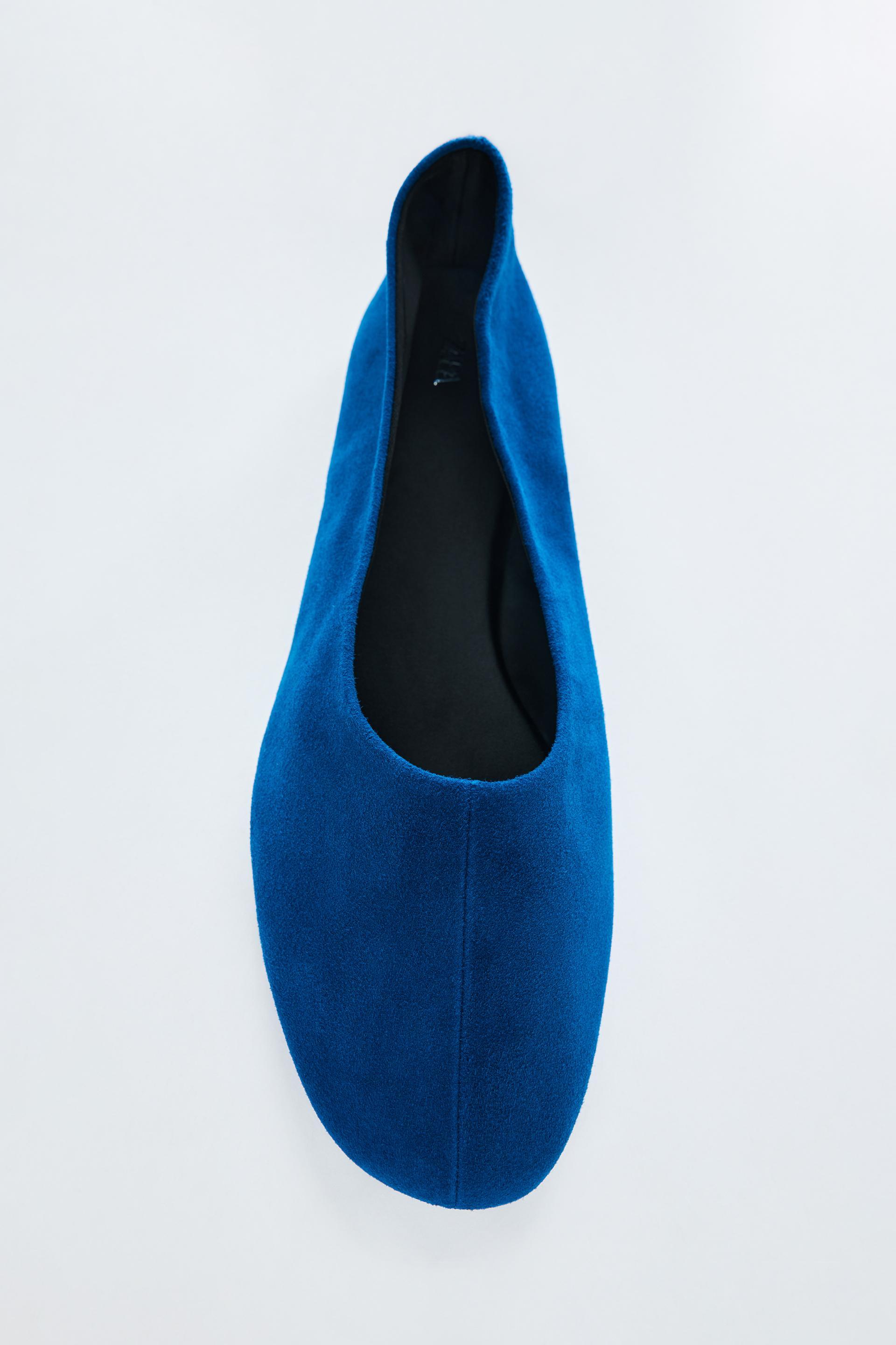 SUEDE BALLET FLATS by ZARA