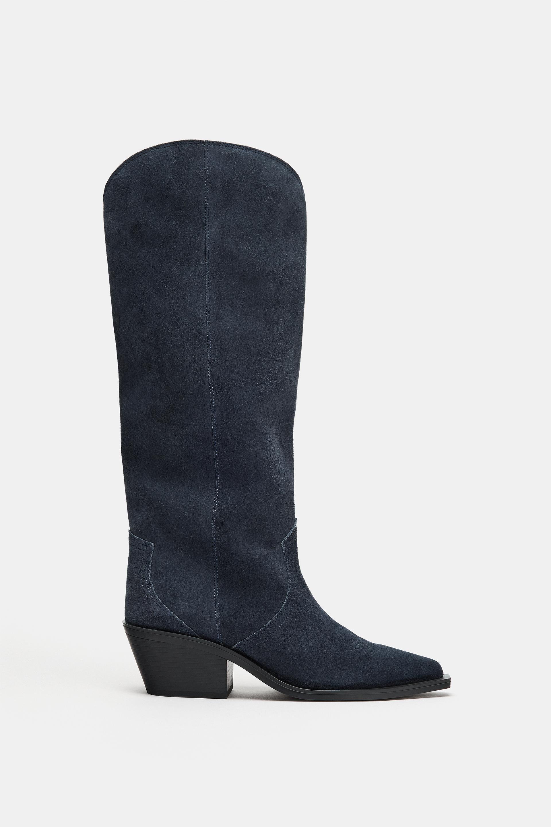 SUEDE COWBOY BOOTS by ZARA