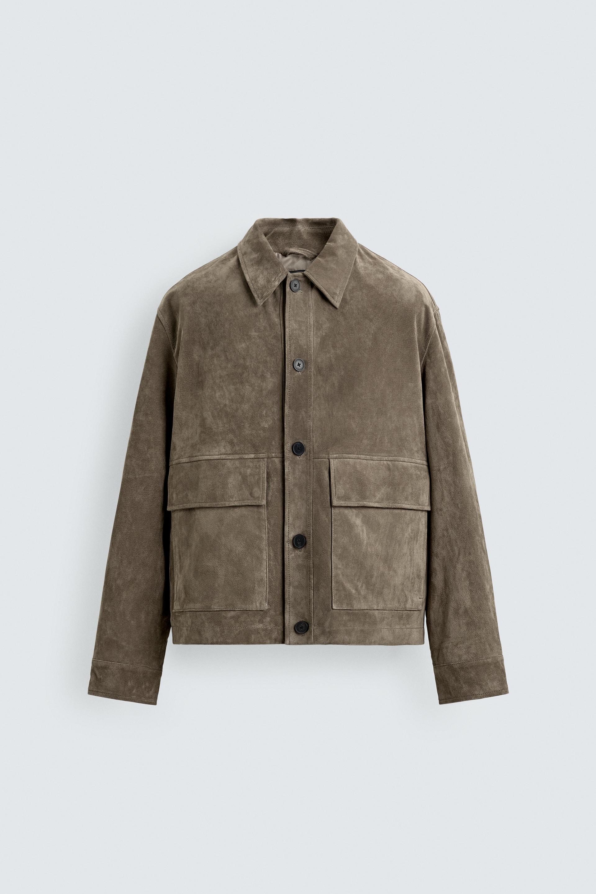 SUEDE CROPPED FIT OVERSHIRT by ZARA