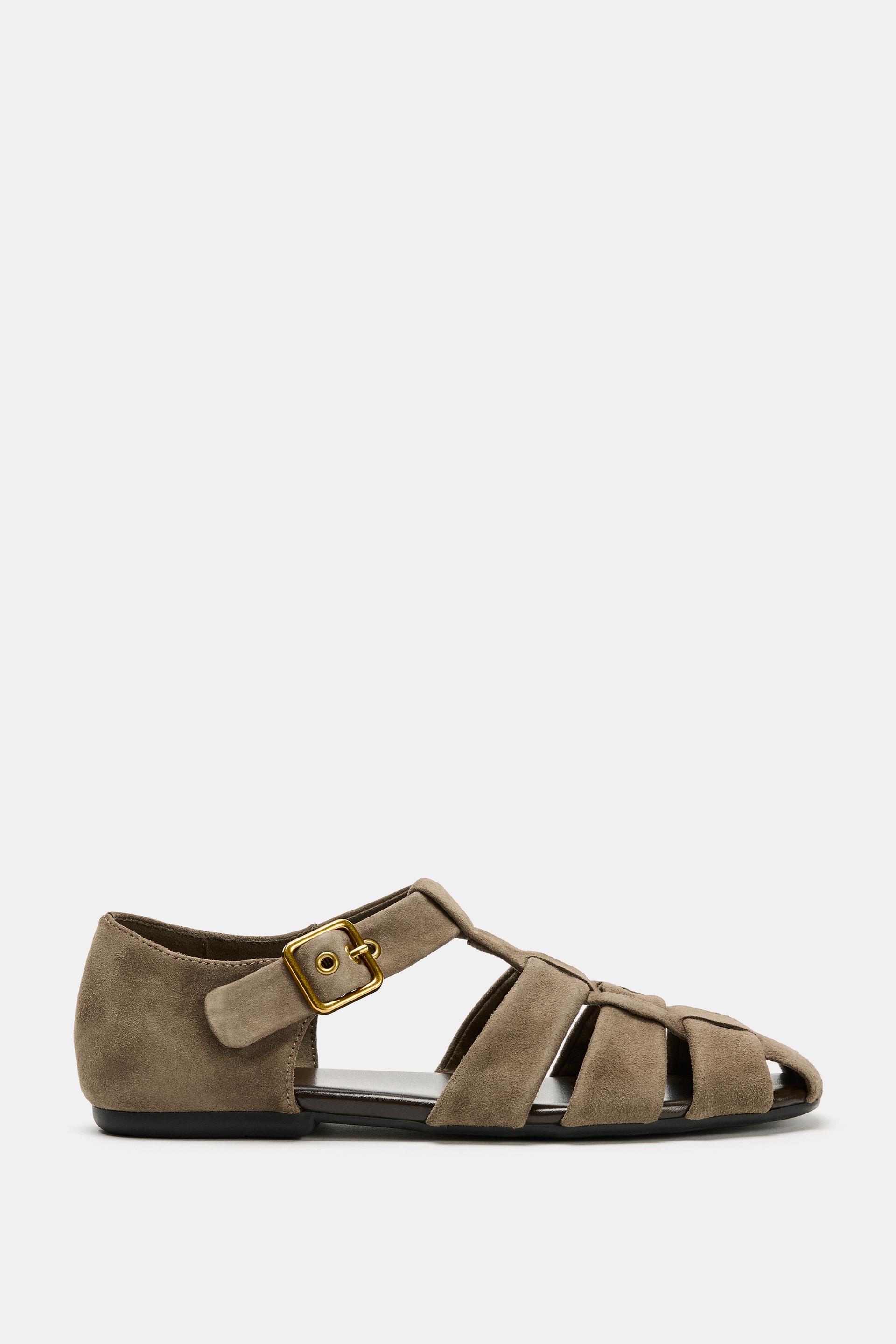 SUEDE FISHERMAN SANDALS by ZARA