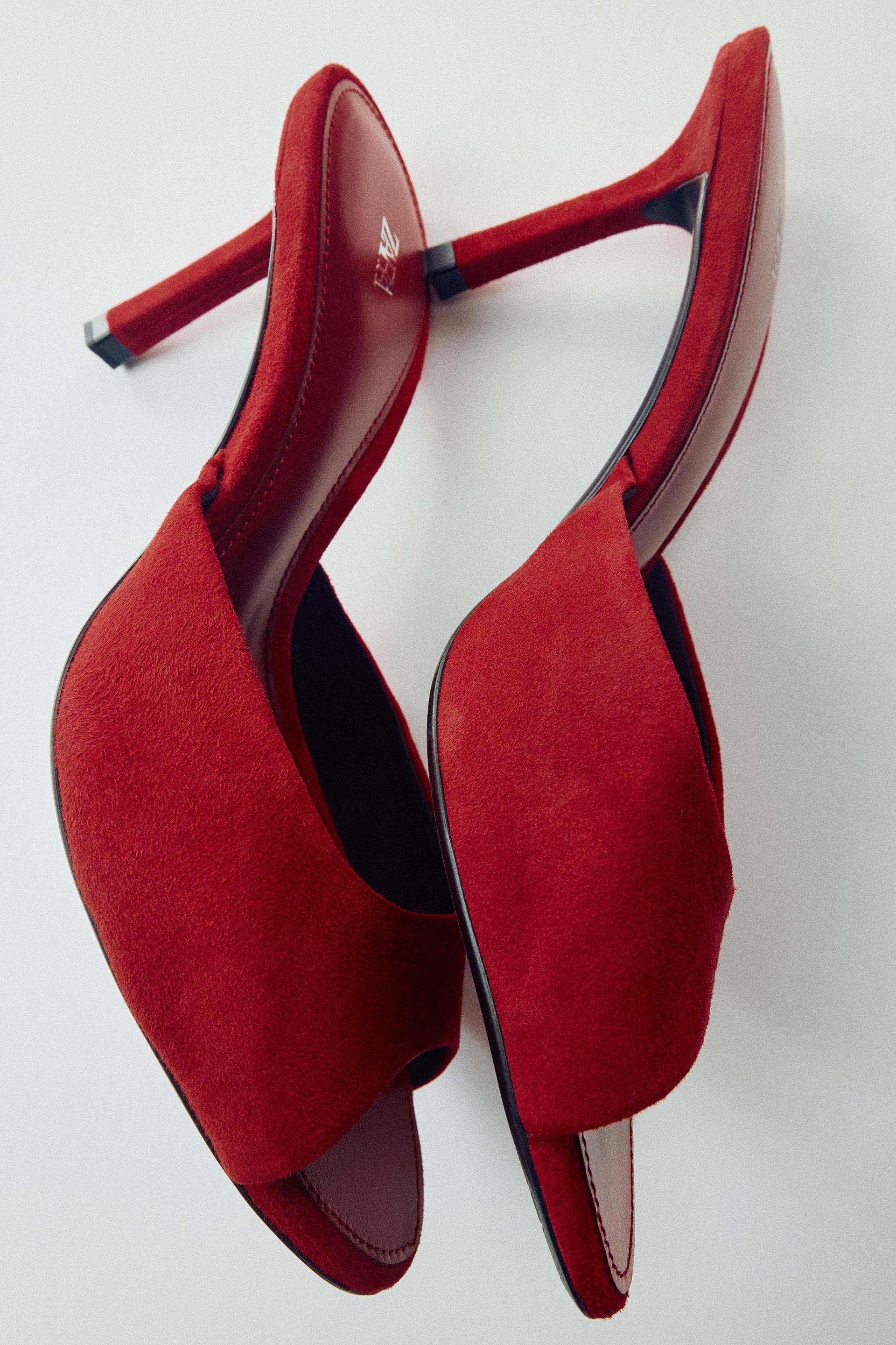 SUEDE HIGH-HEEL MULES by ZARA