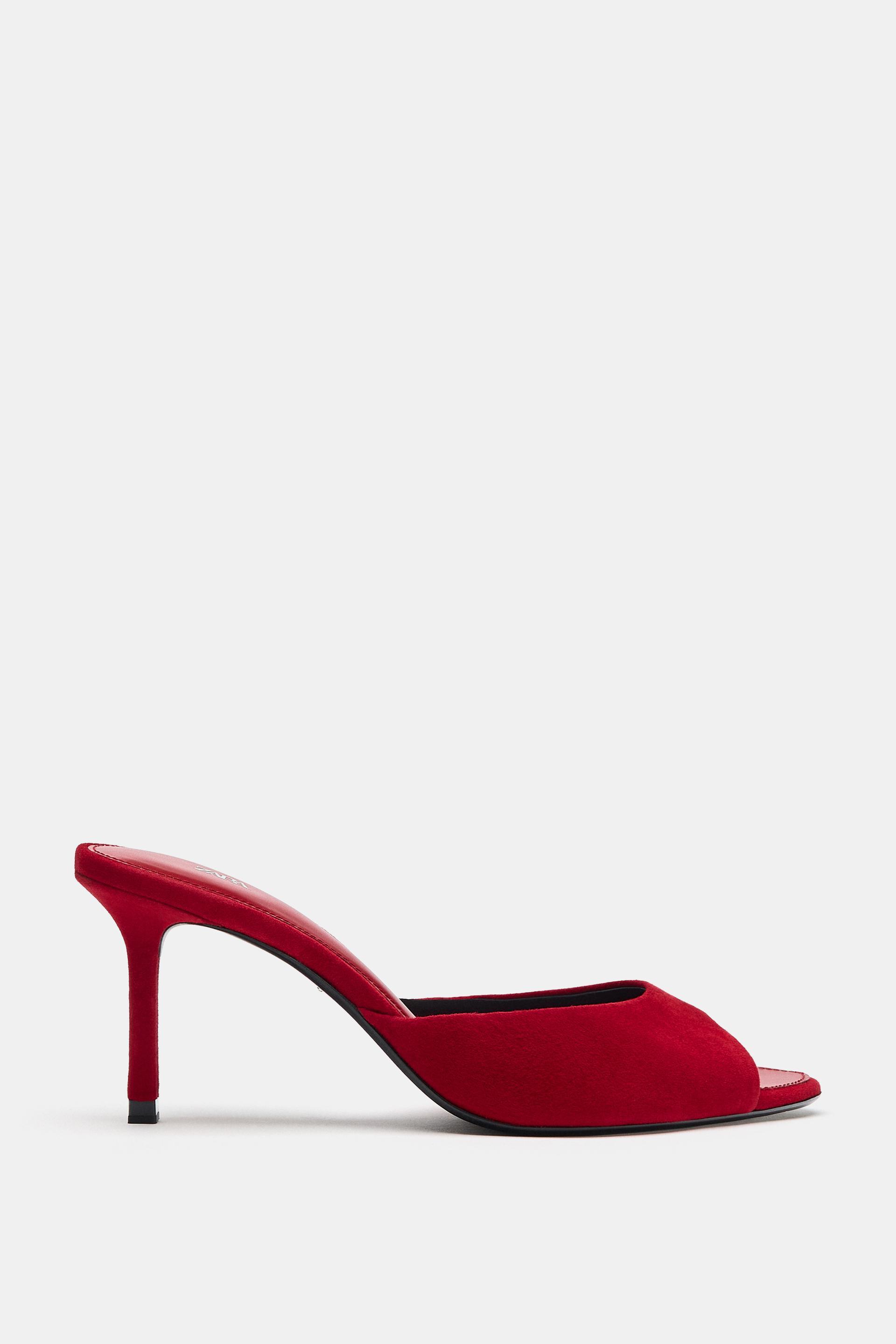 SUEDE HIGH-HEEL MULES by ZARA