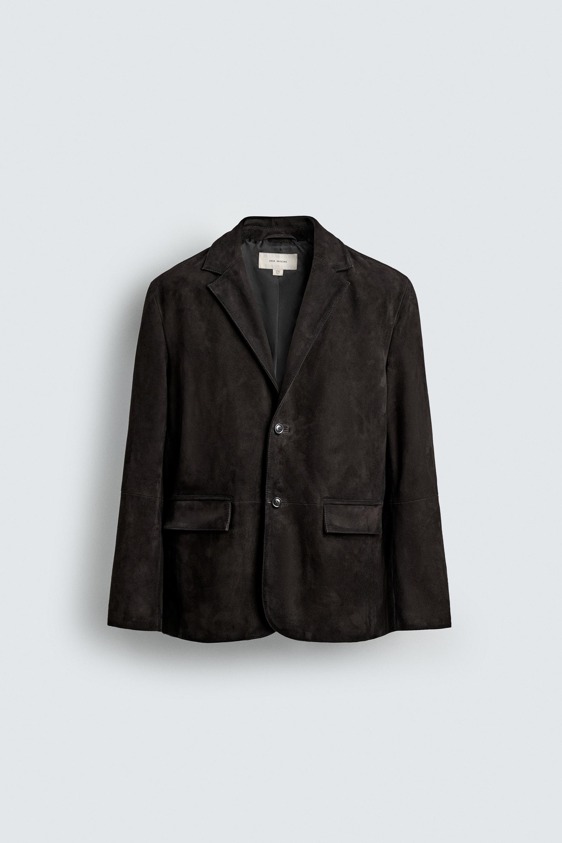 SUEDE LEATHER BLAZER by ZARA
