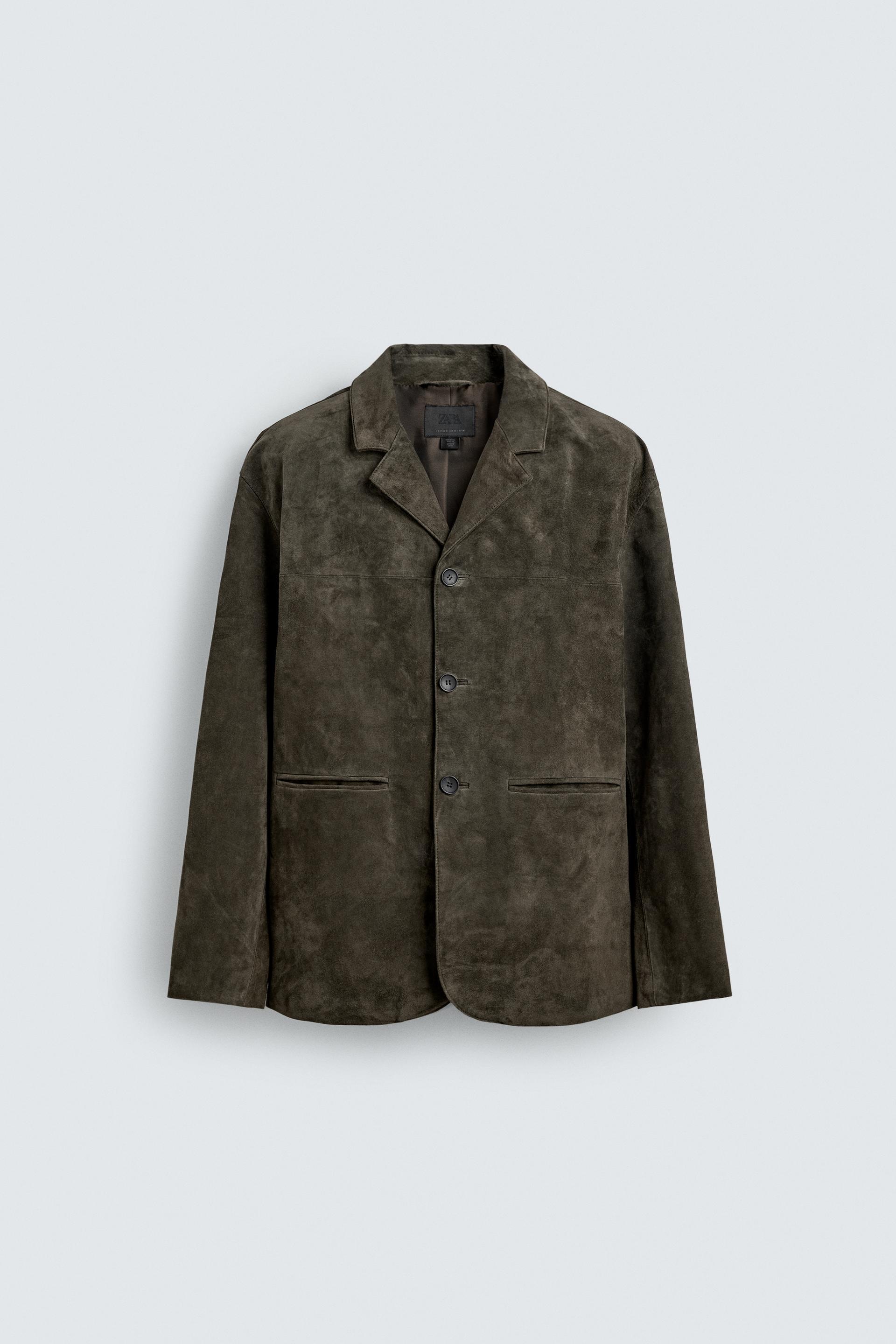 SUEDE LEATHER BLAZER by ZARA