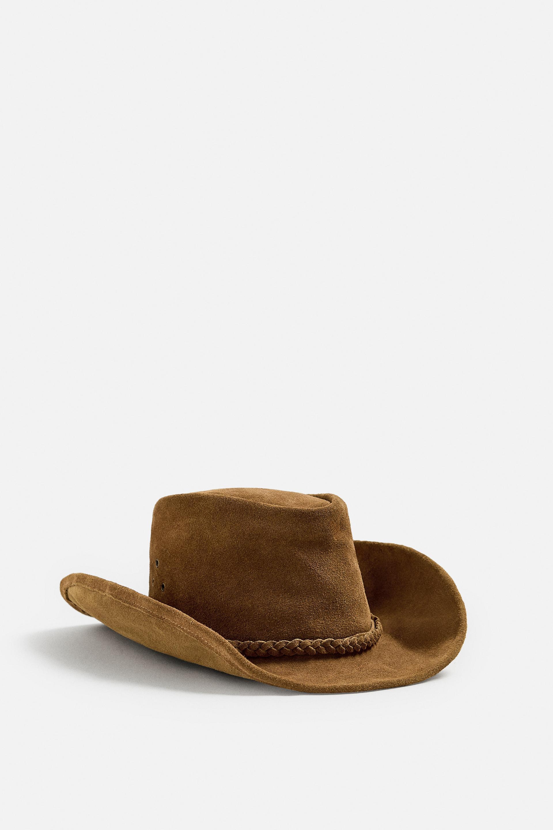 SUEDE LEATHER HAT by ZARA