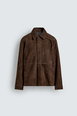 SUEDE LEATHER POCKET OVERSHIRT by ZARA