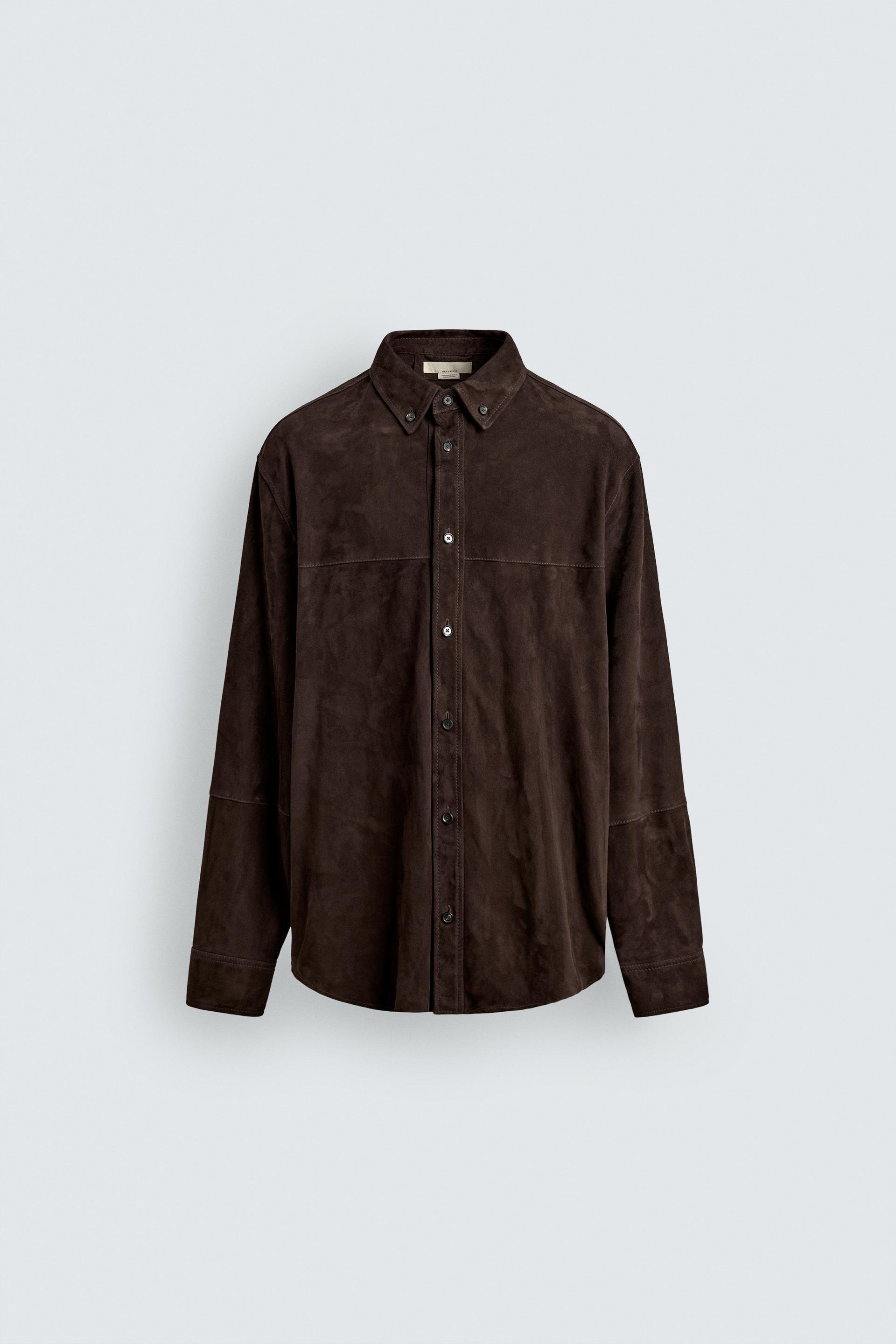 SUEDE LEATHER SHIRT by ZARA