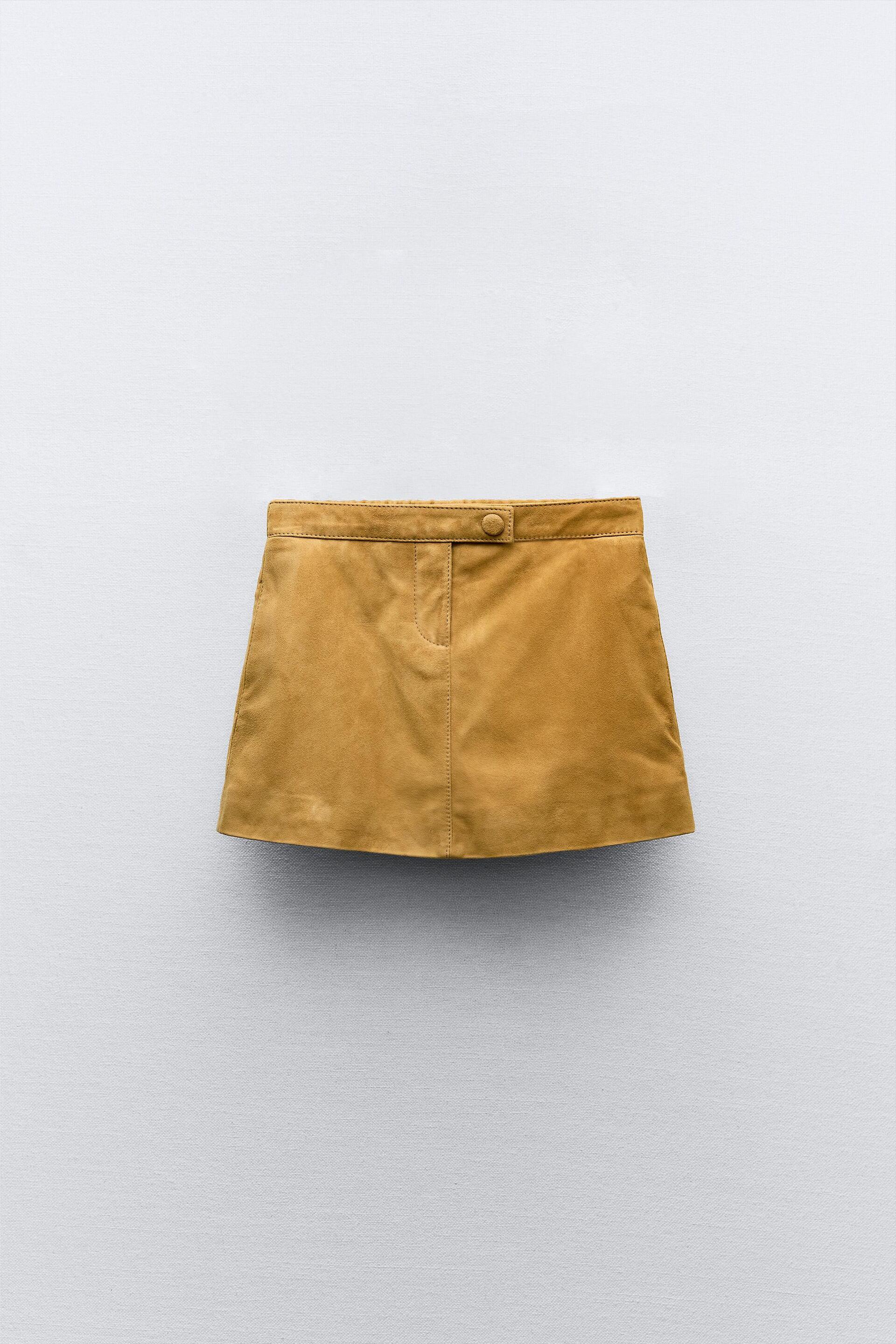 SUEDE LEATHER SKIRT by ZARA