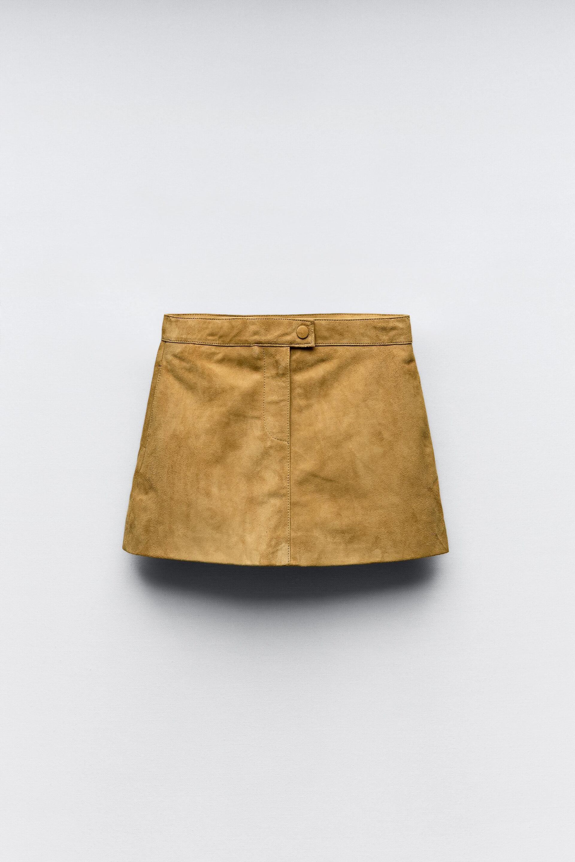 SUEDE LEATHER SKIRT by ZARA