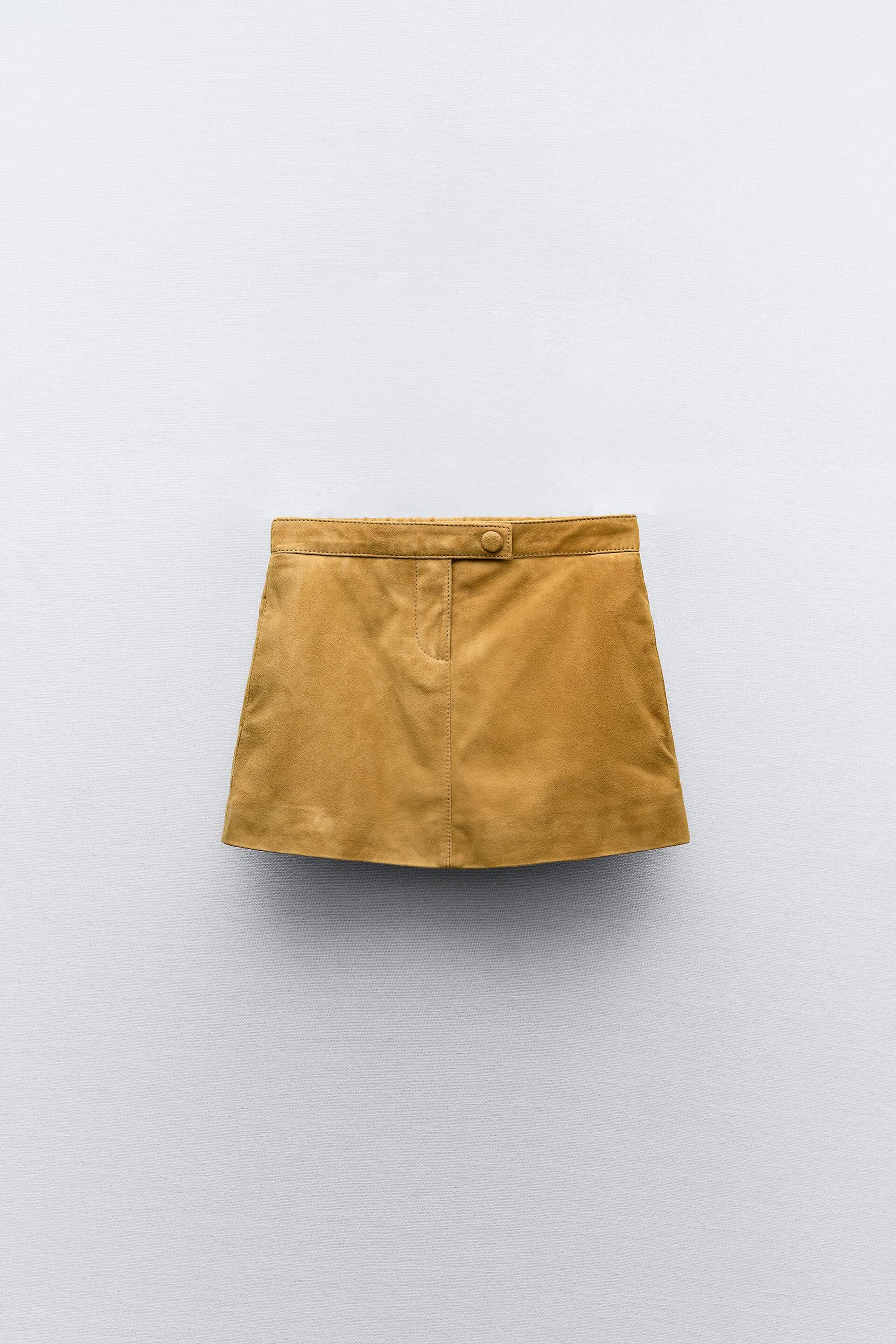 SUEDE LEATHER SKIRT by ZARA