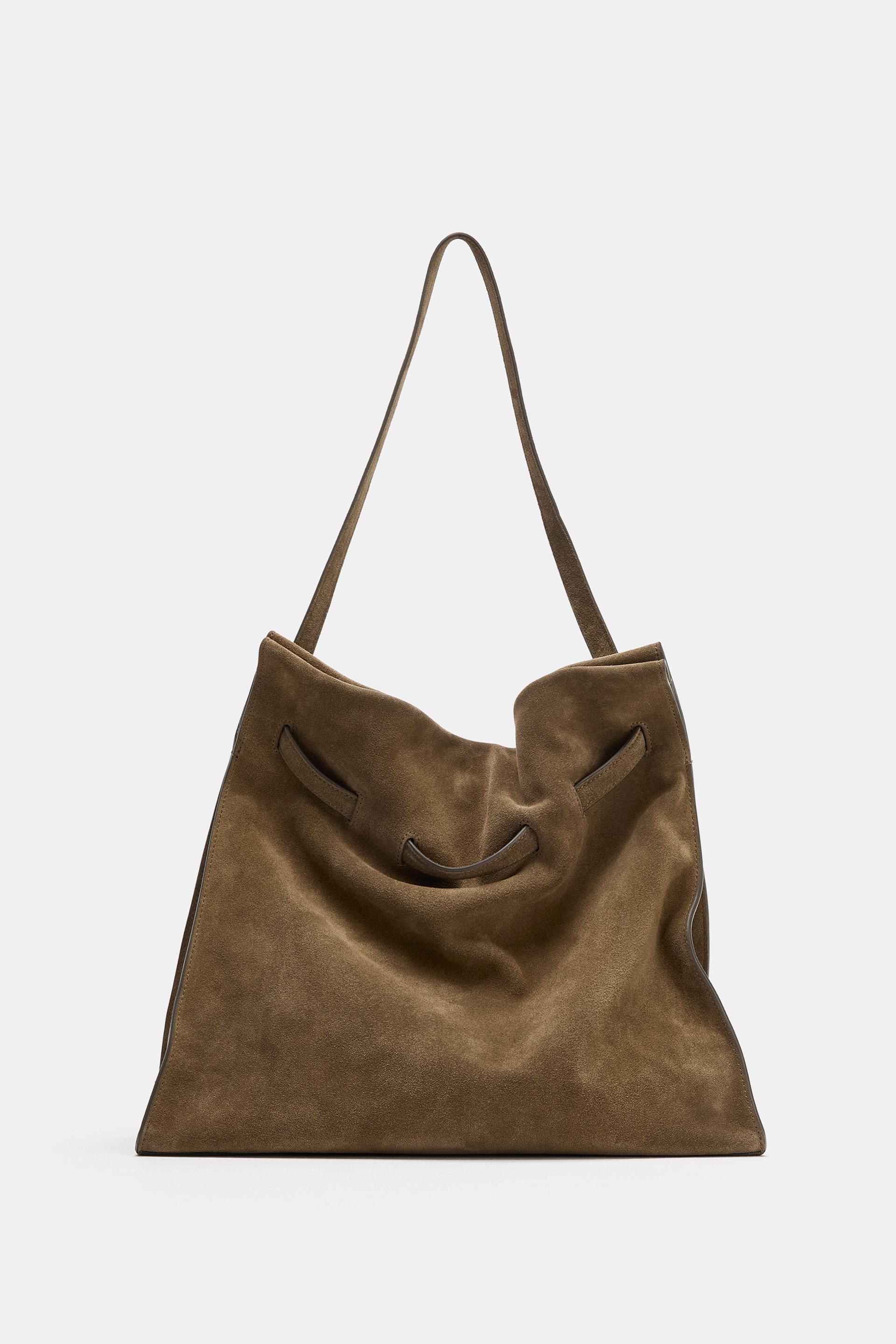 SUEDE SHOULDER BAG by ZARA