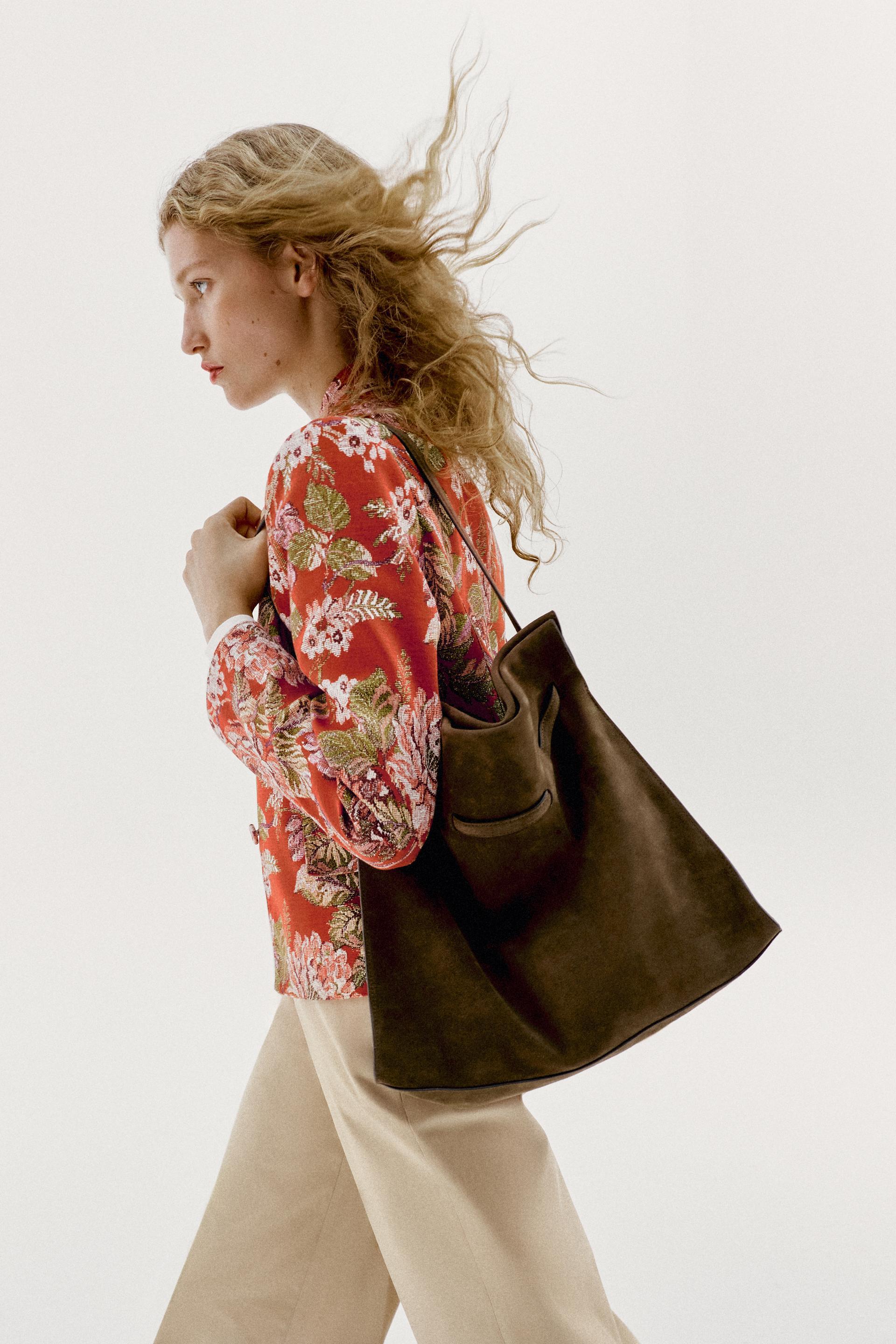 SUEDE SHOULDER BAG by ZARA