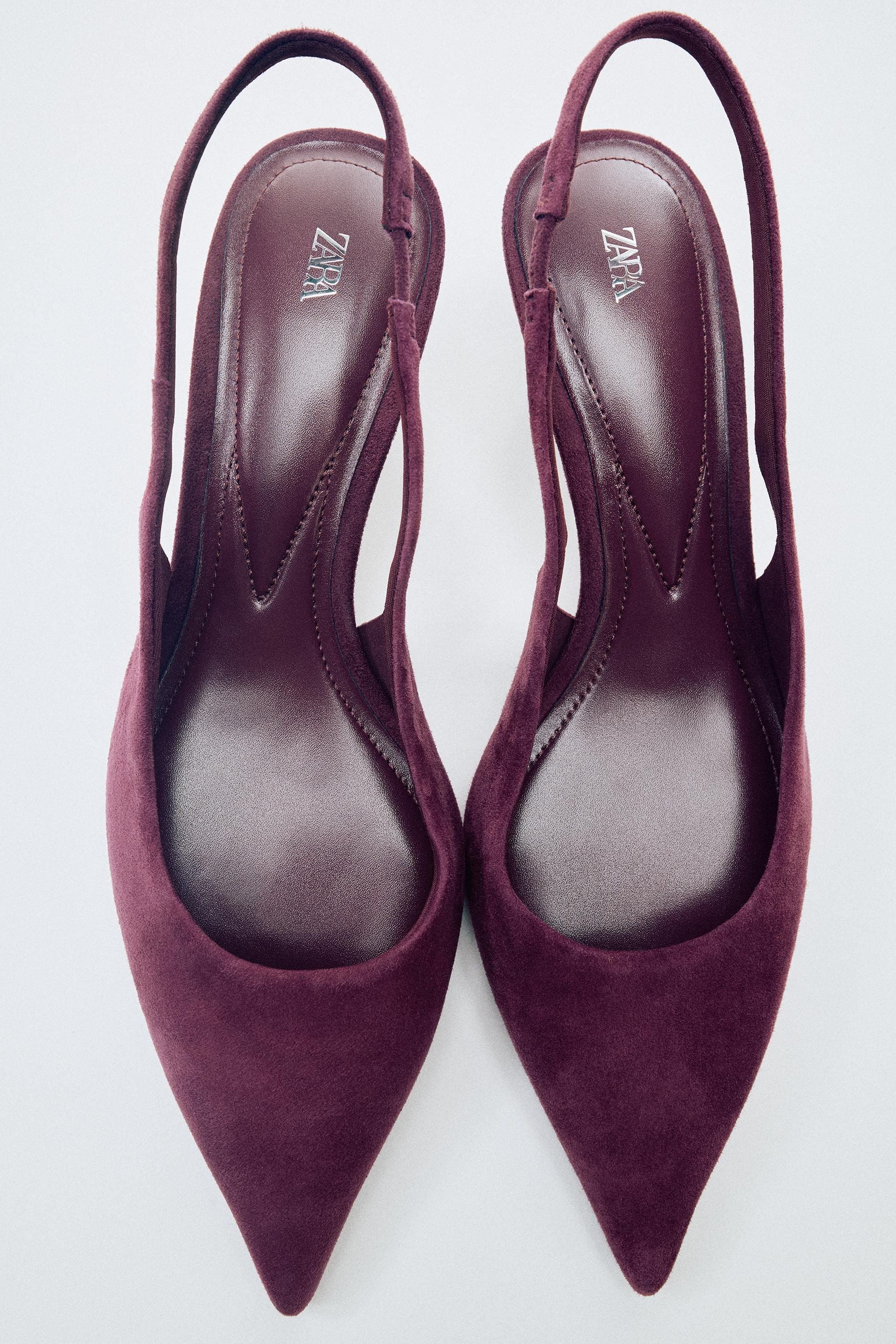 SUEDE SLINGBACK SHOES by ZARA