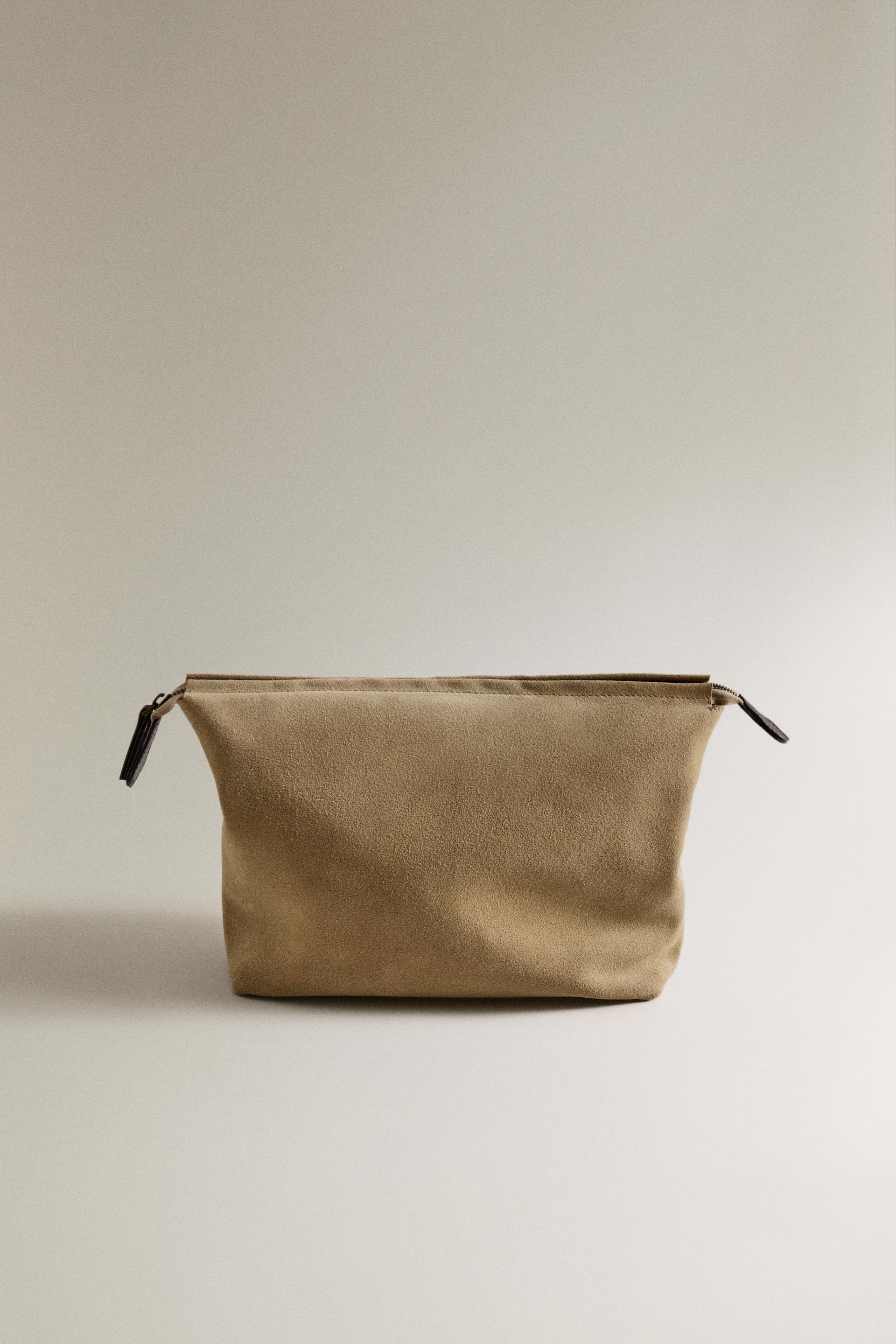 SUEDE TRAVEL MAKEUP BAG by ZARA