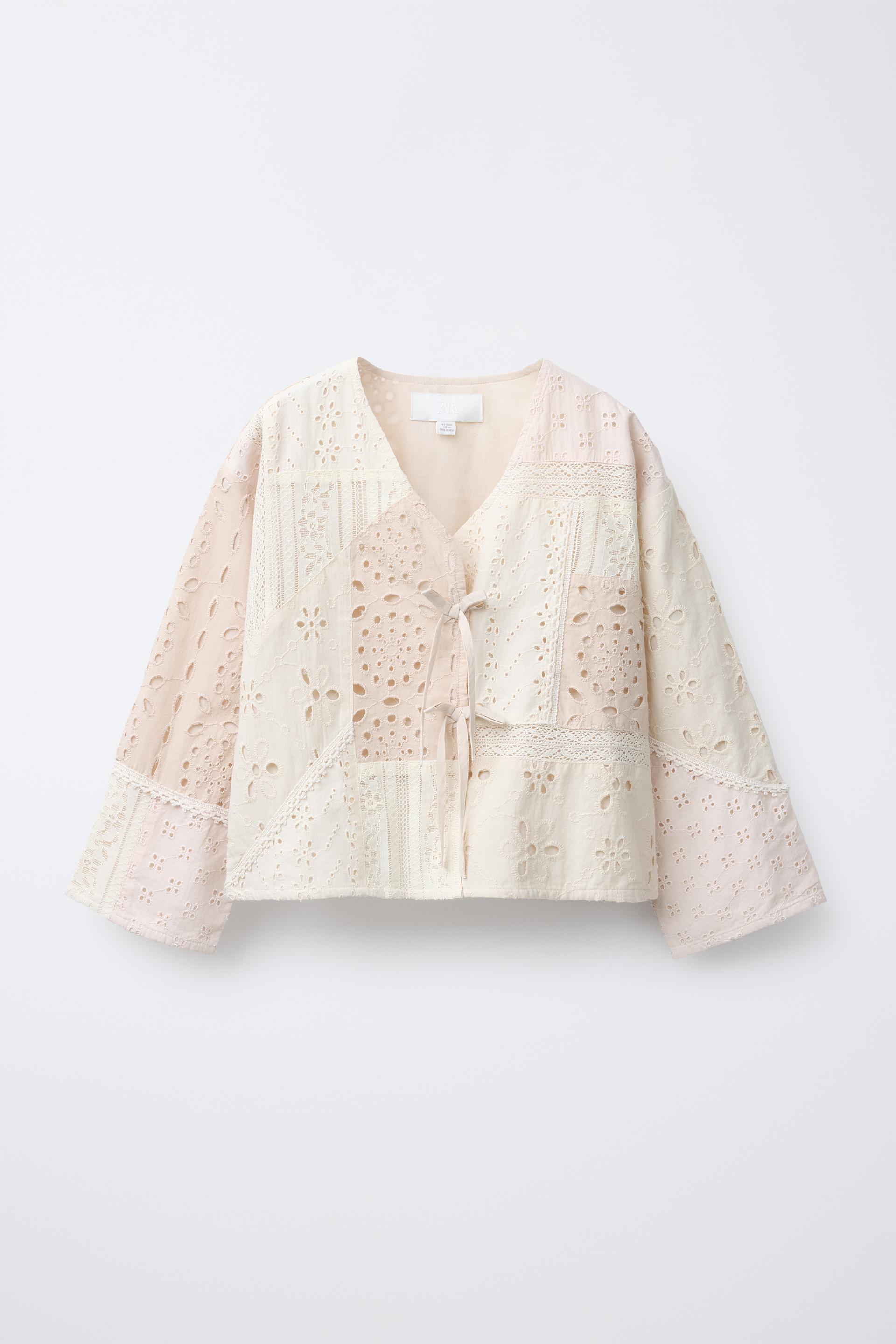 SWISS EMBROIDERED PATCHWORK KIMONO by ZARA