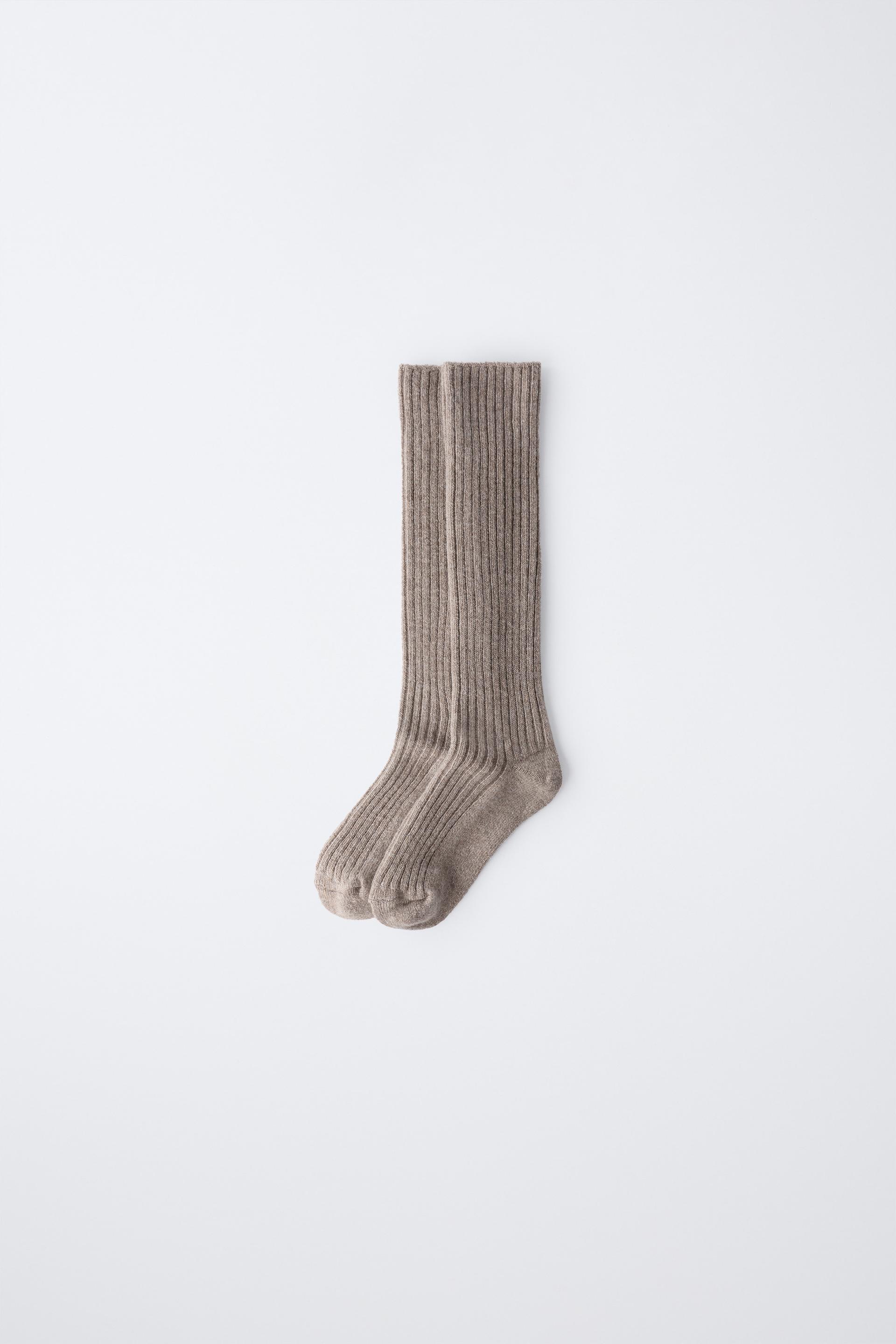 TALL WOOL AND CASHMERE SOCKS by ZARA