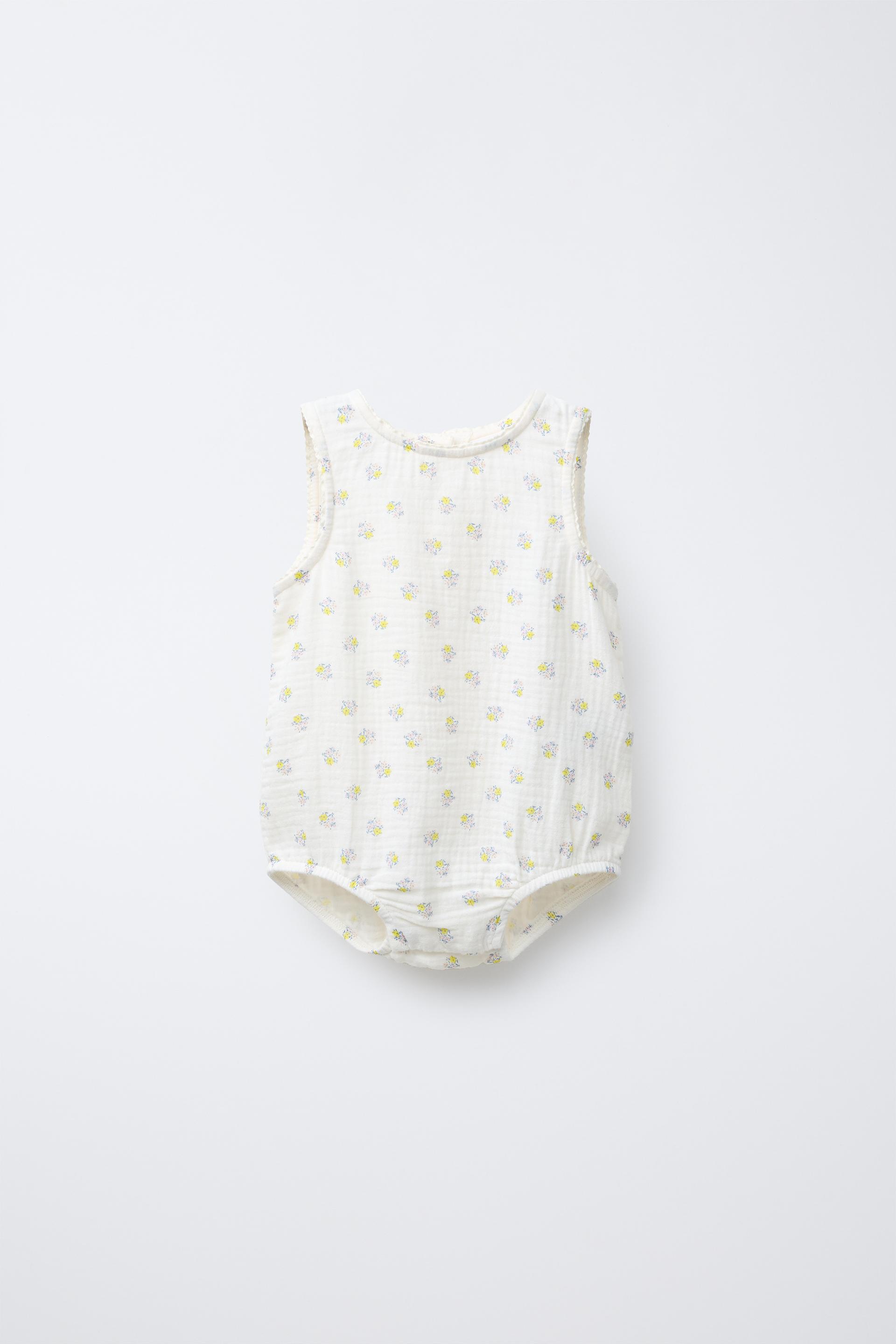 TEXTURED FLORAL ROMPER by ZARA