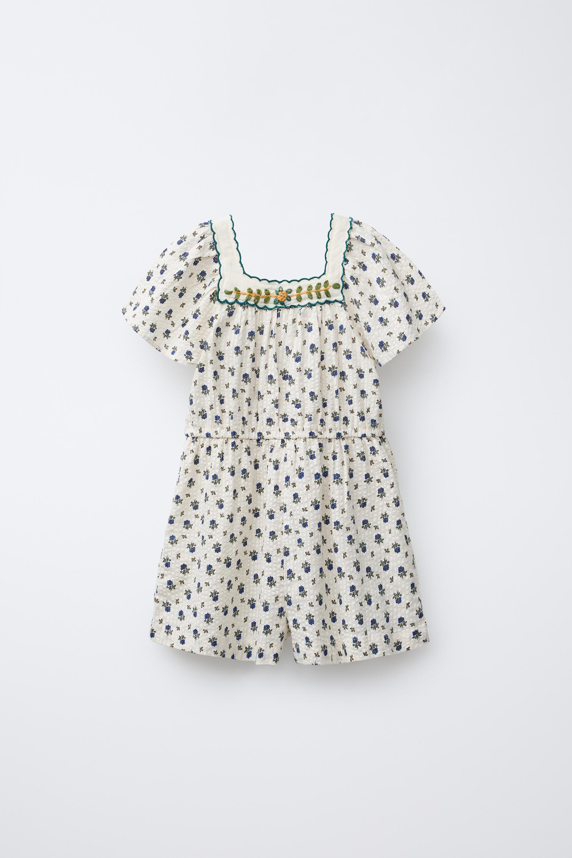 TEXTURED FLORAL SHORT JUMPSUIT by ZARA