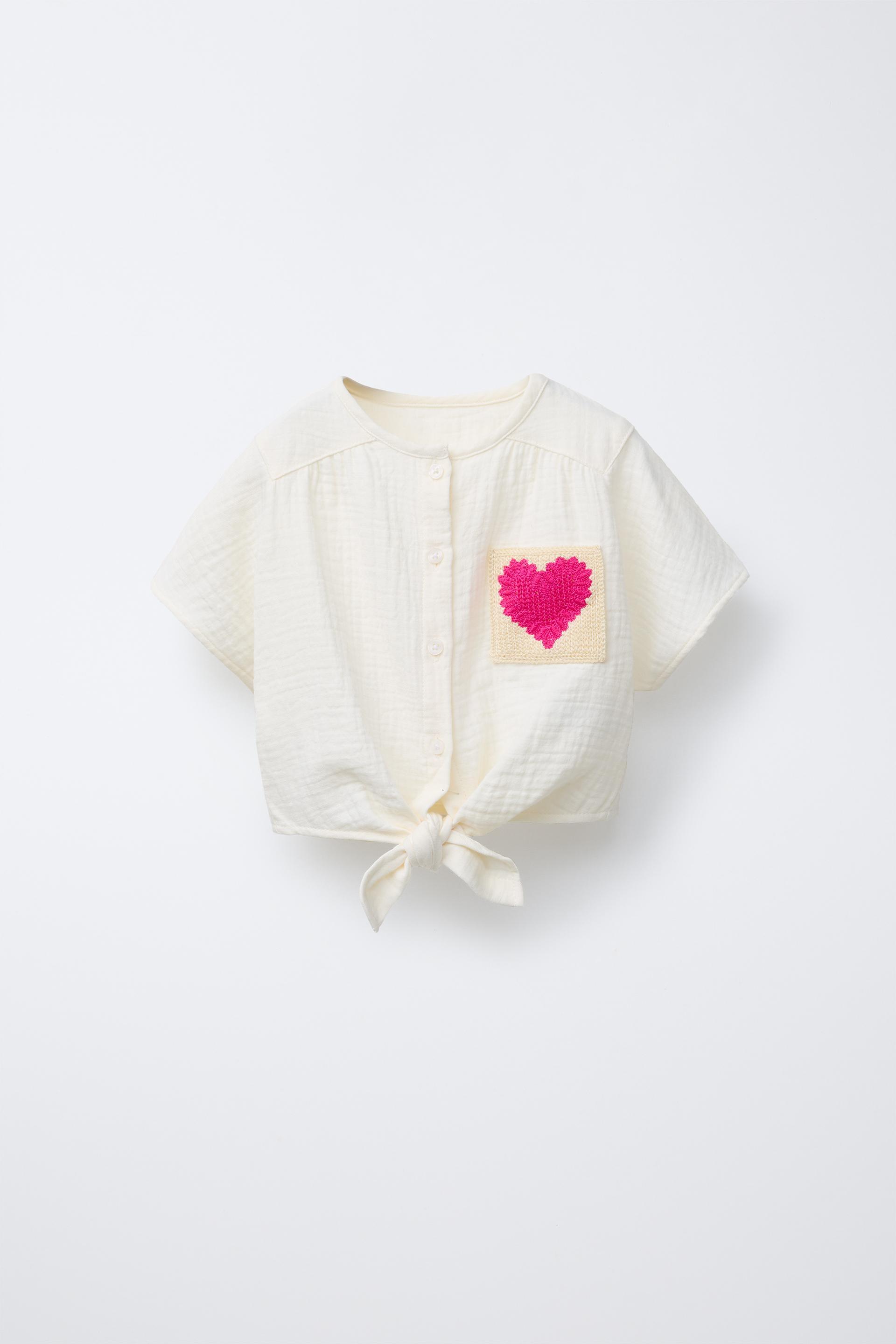 TEXTURED HEART POCKET SHIRT by ZARA